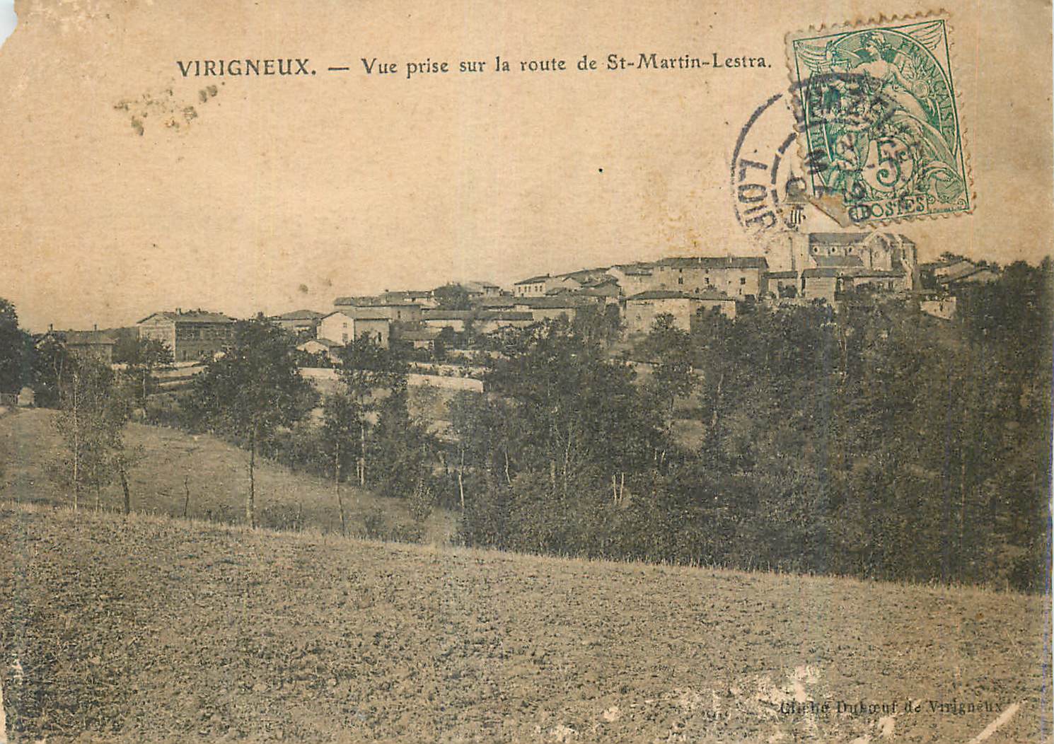 CPA Virigneux Vue prise sur la route de St Martin Lestra