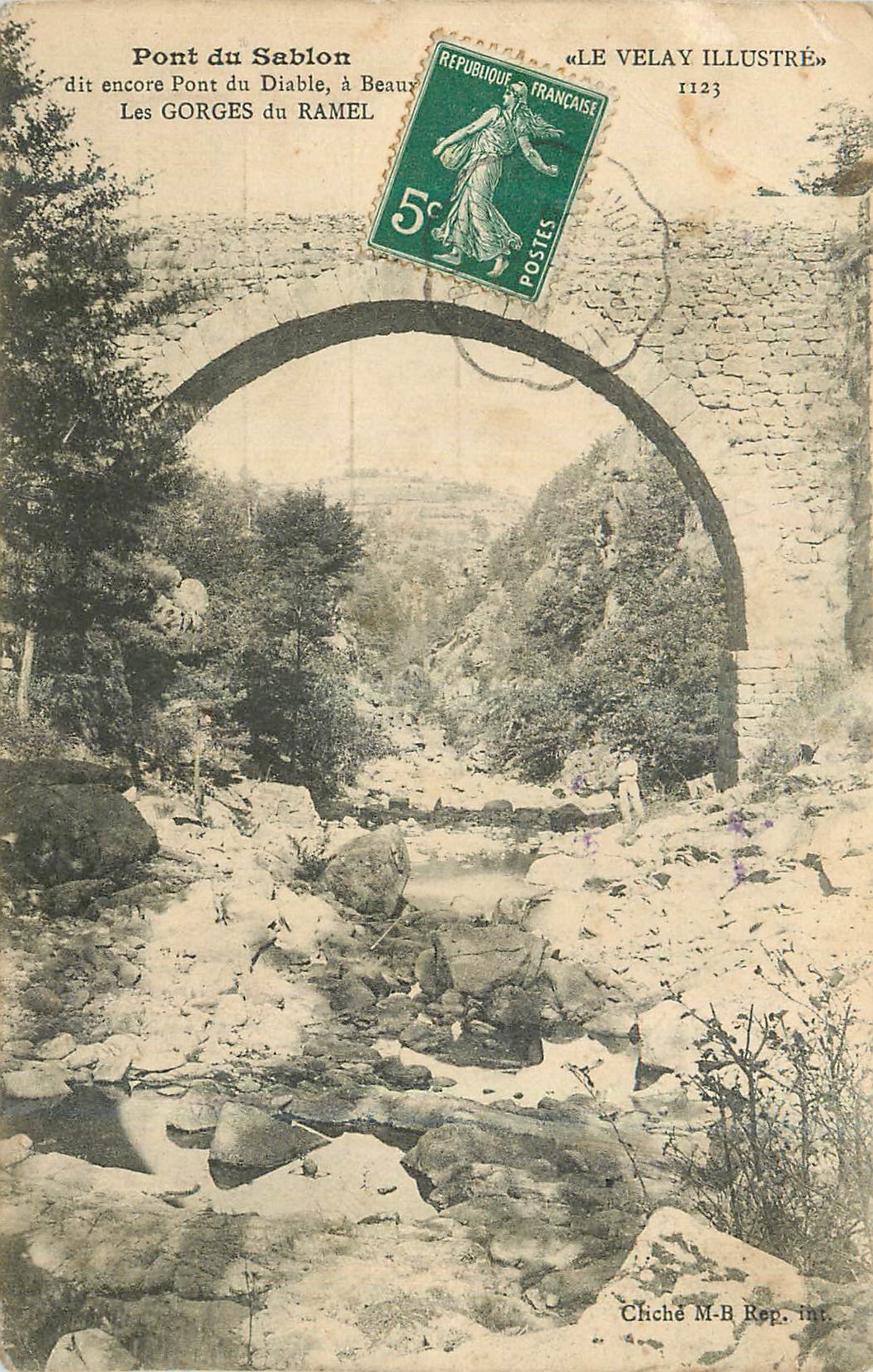 CPA Pont du Sablon Le Velay Illustre dit encore Pint du Diable Les Gorges du Ramel