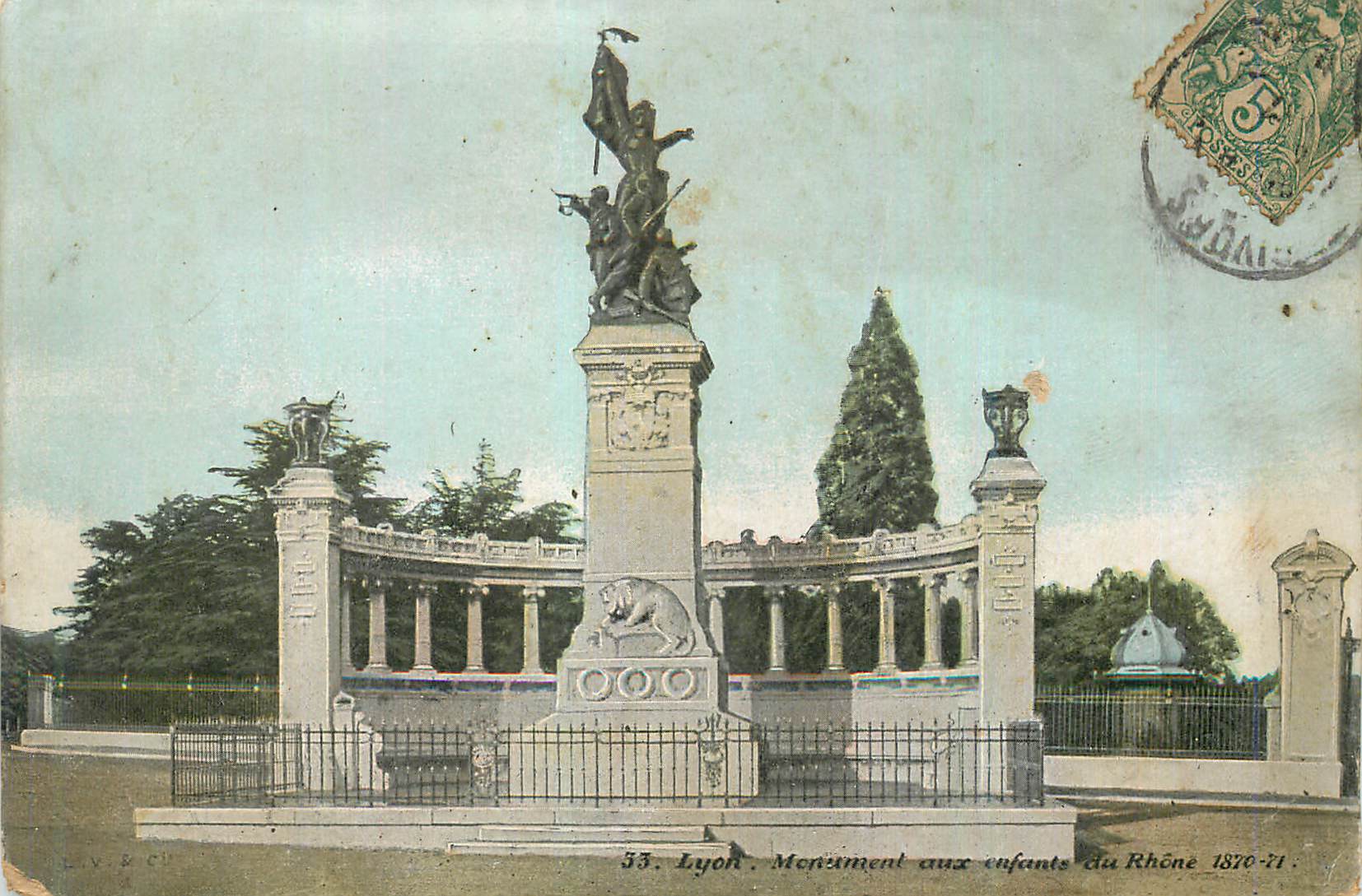 CPA Lyon Monument aux enfante du Rhone