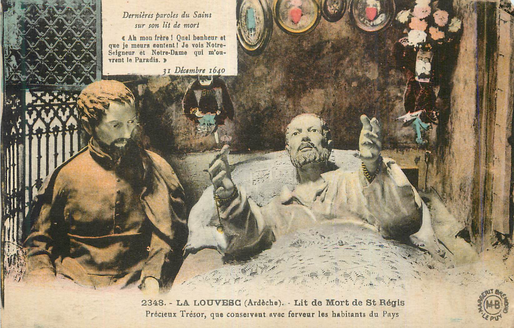 Lit de Mort de St Régis — La Louvesc (Ardèche) — éditeur Margerit du Puy, n° 2348
