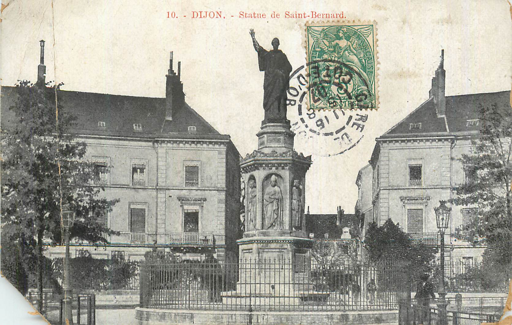 Dijon - Statue de Saint-Bernard — éditeur inconnu, n° de série 10