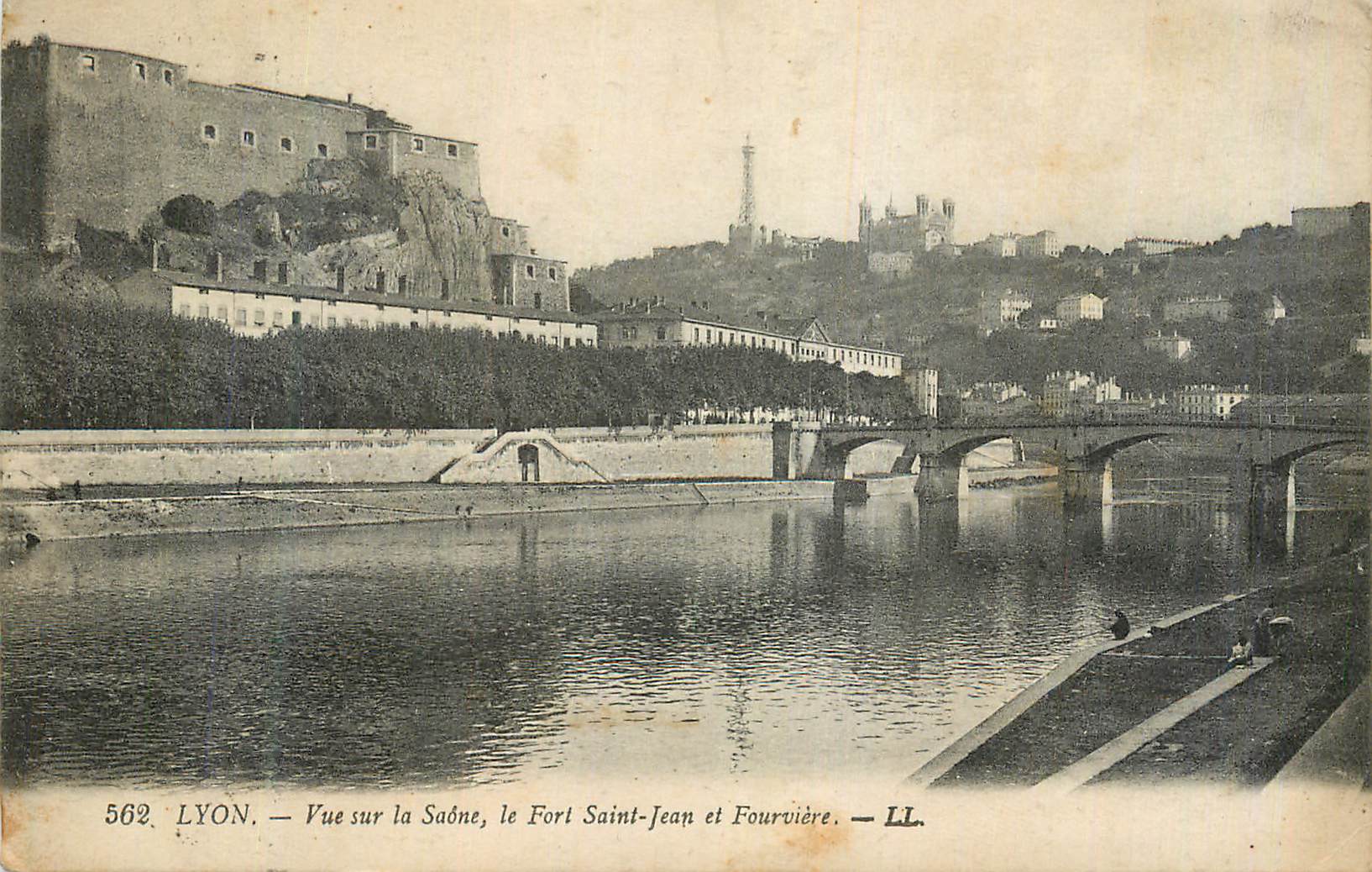 CPA Lyon Vue sur la Saone le Fort Saint Jean et Fourviere
