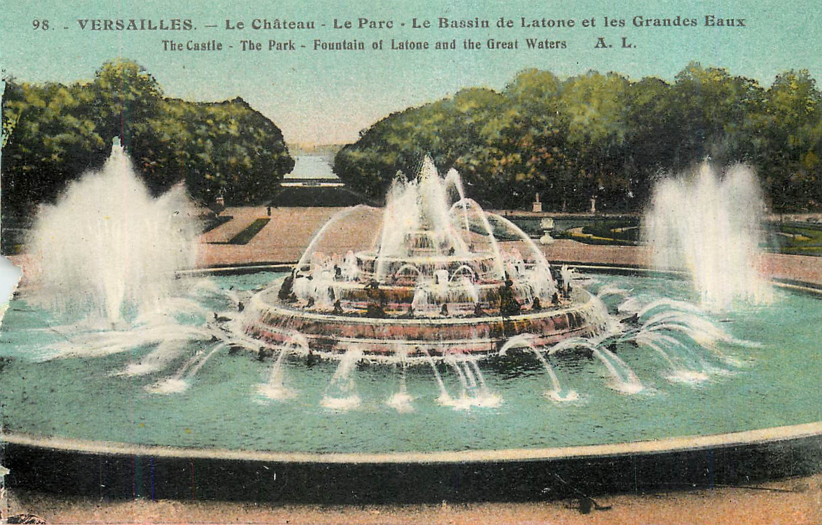 CPA Versailles Le Chateau Le Parc Le Bassin de Latone et les Grandes Eaux