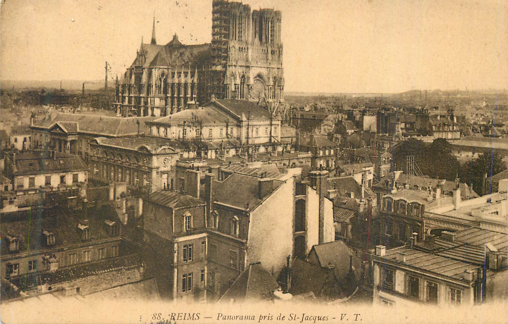 CPA Reims Panorama pris de St Jacques