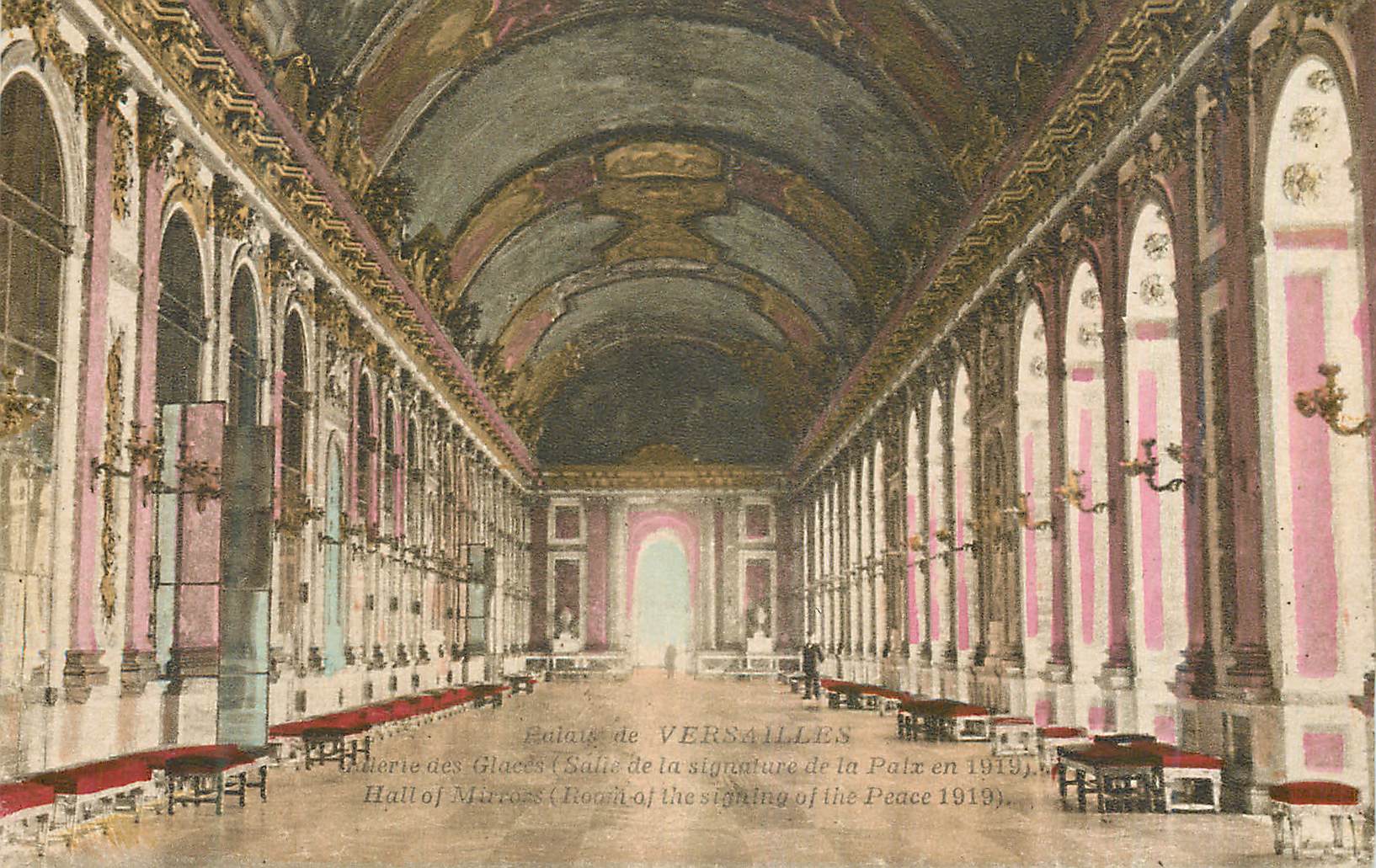 CPA Versailles Galerie des Glaces de la signature de la Paix
