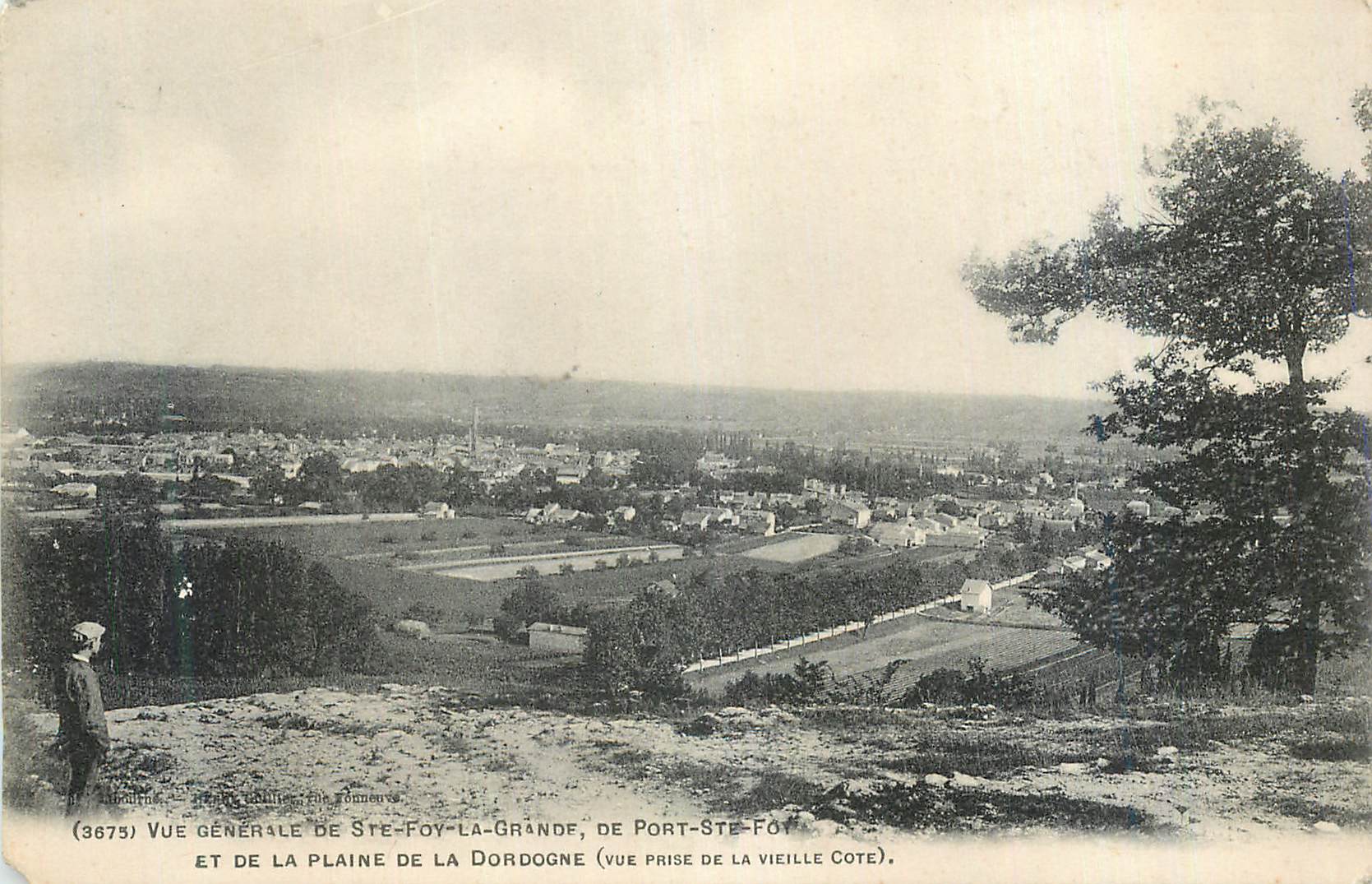 Vue générale de Ste-Foy-la-Grande et de la plaine de la Dordogne — vue prise de la Vieille Côte
