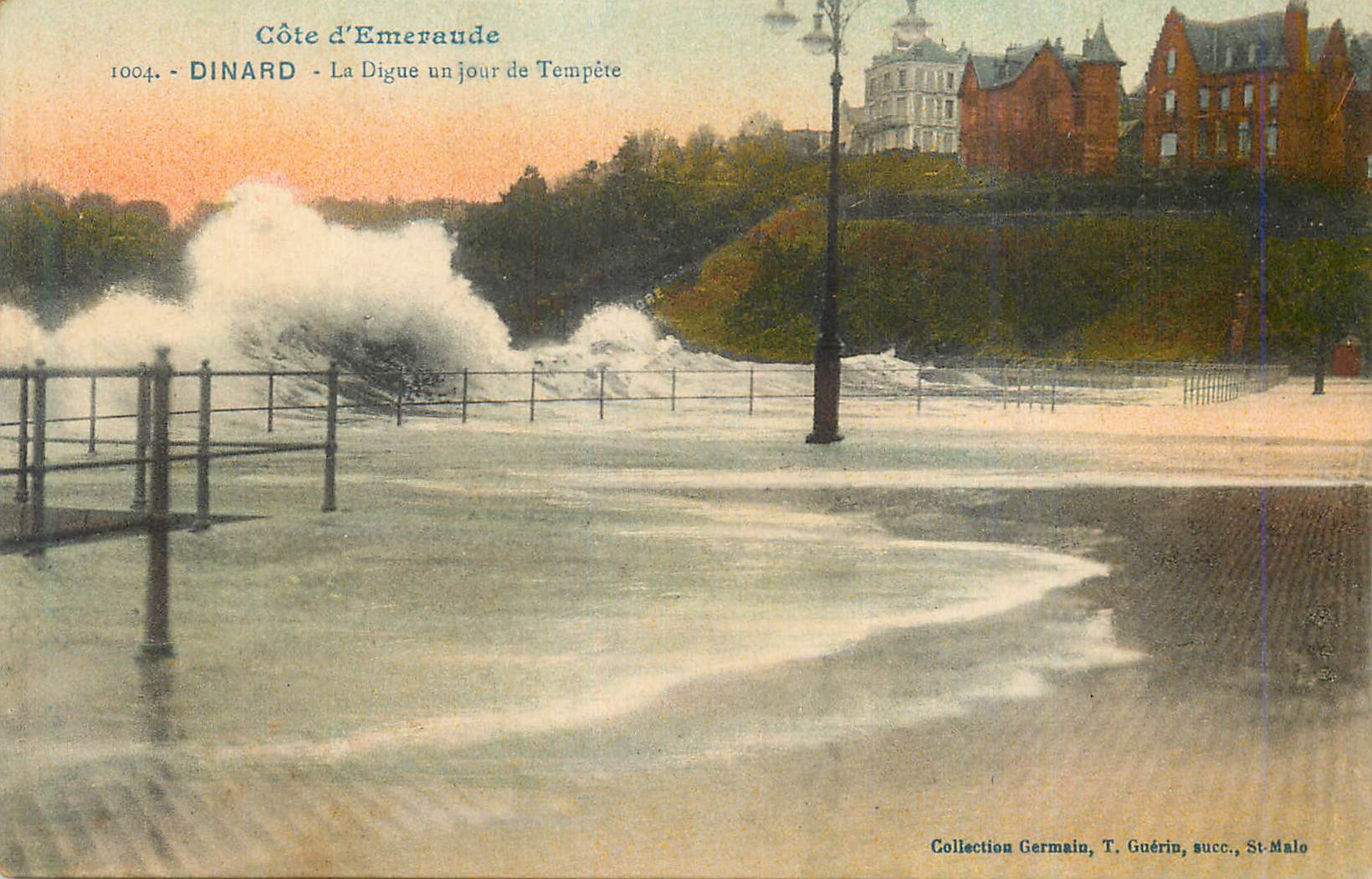 Dinard - La Digue un jour de Tempête — Côte d'Emeraude, 1004, Collection Germain, T. Guérin, succ., St-Malo