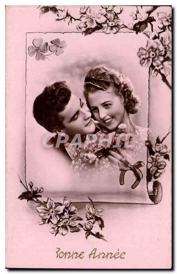 CPA Fantaisie Bonne annee couple