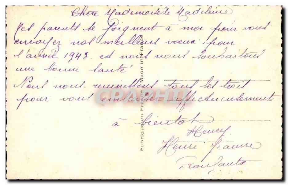 CPA Fantaisie Enfant Bonne annee — Verso