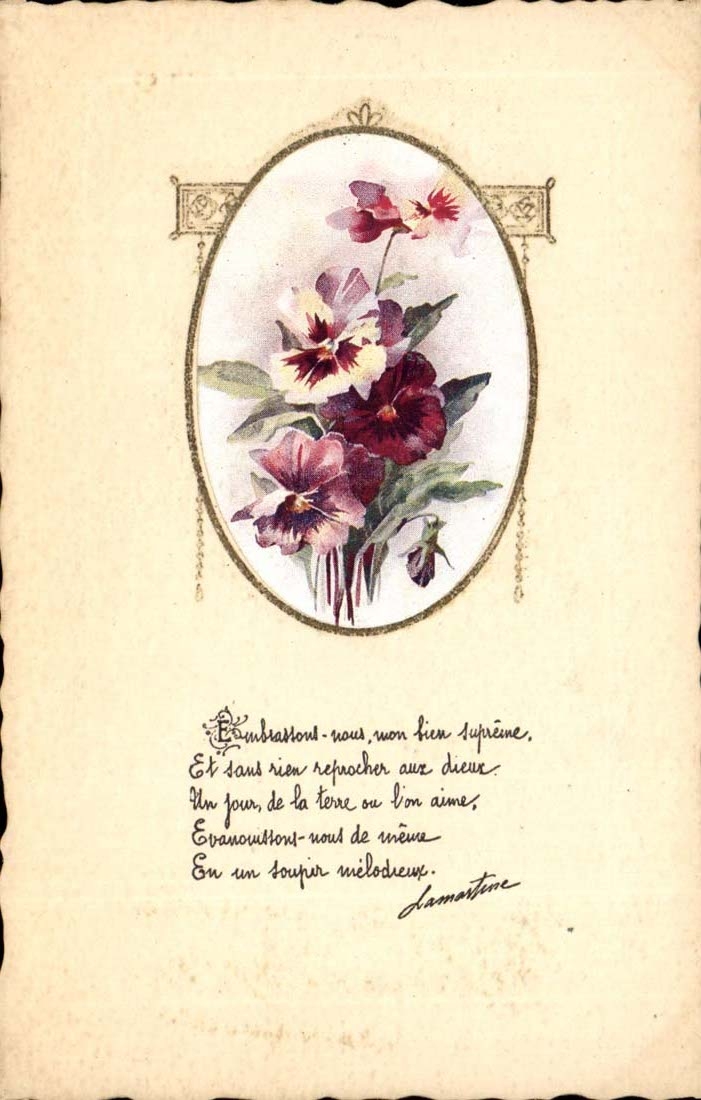 CPA Fantaisie Fleur EMbrassons nous Fleurs