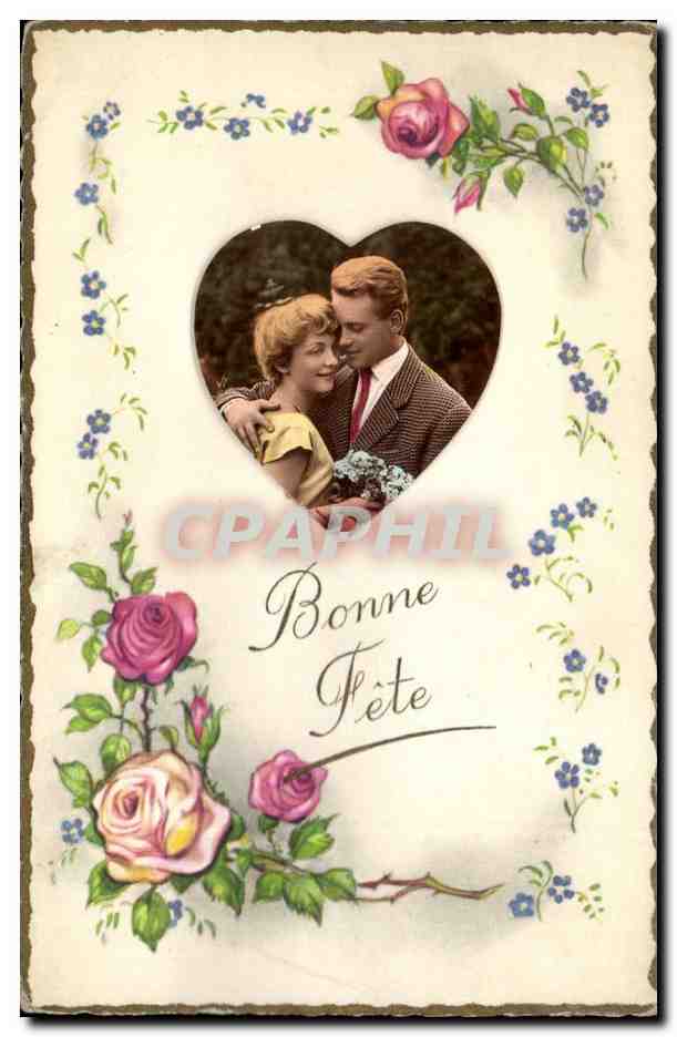 CPA Fantaisie Couple Bonne fete