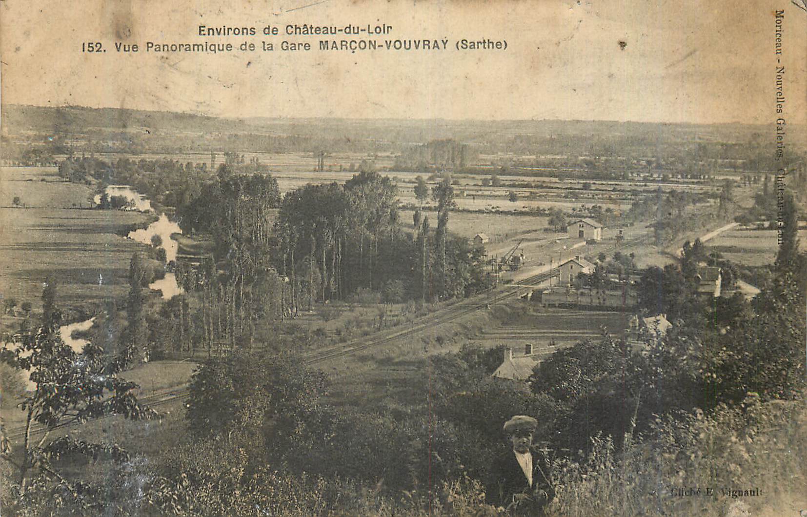CPA Vue Panoramique de la Gare Marcon Vouvray (Sarthe) Environs de Chateau du Loir