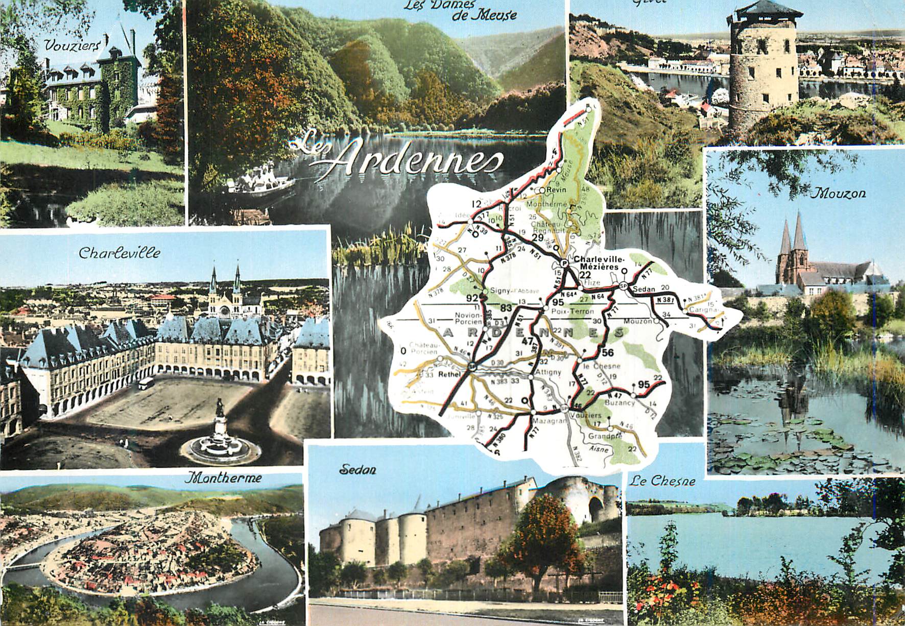 Les Dames de Meuse — Les Ardennes — Carte postale panoramique