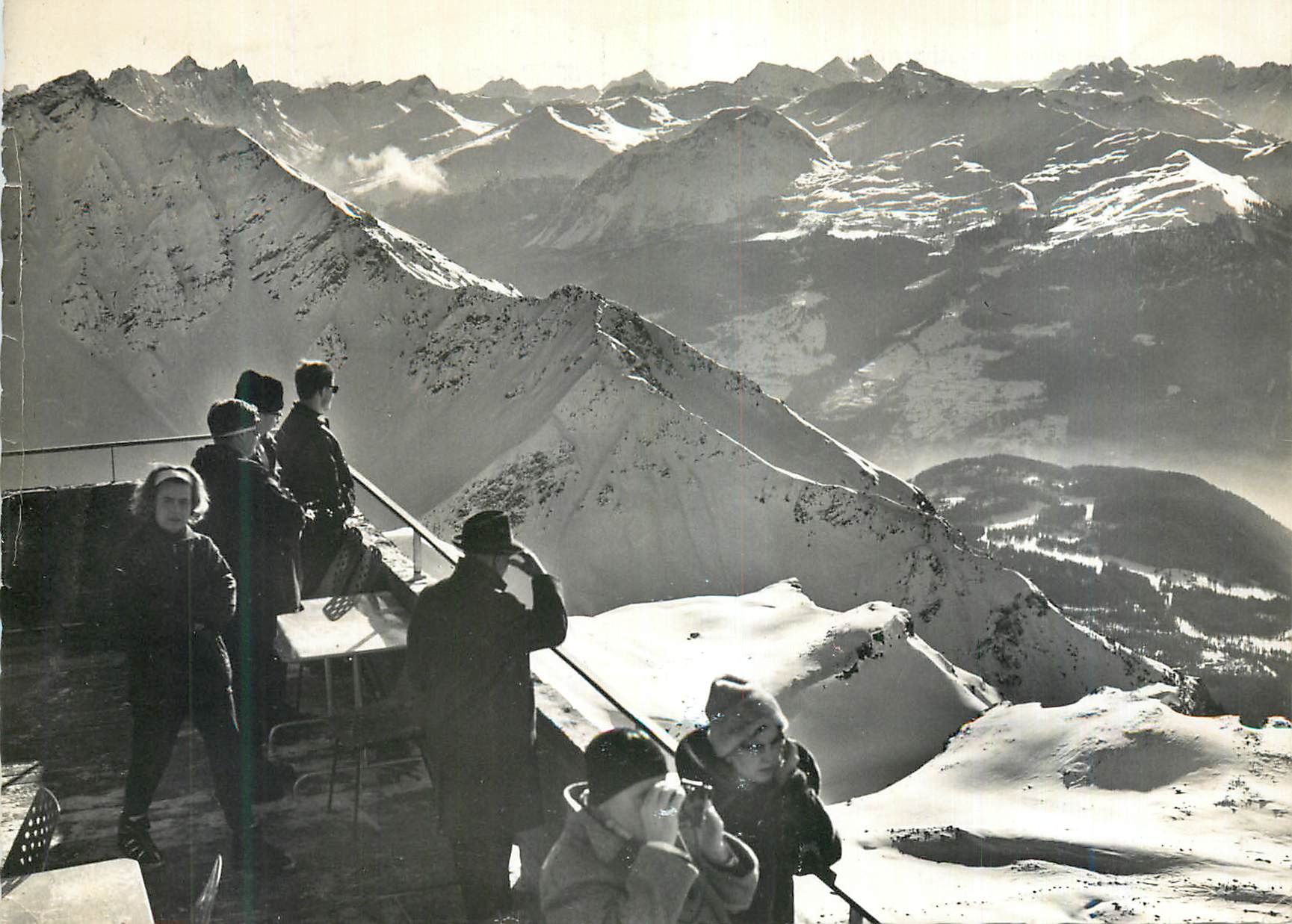 CPM Lenzerheide Valbella Rottornbahn Blick vom Bergreslaurant 2863 m u M Nanch Suden