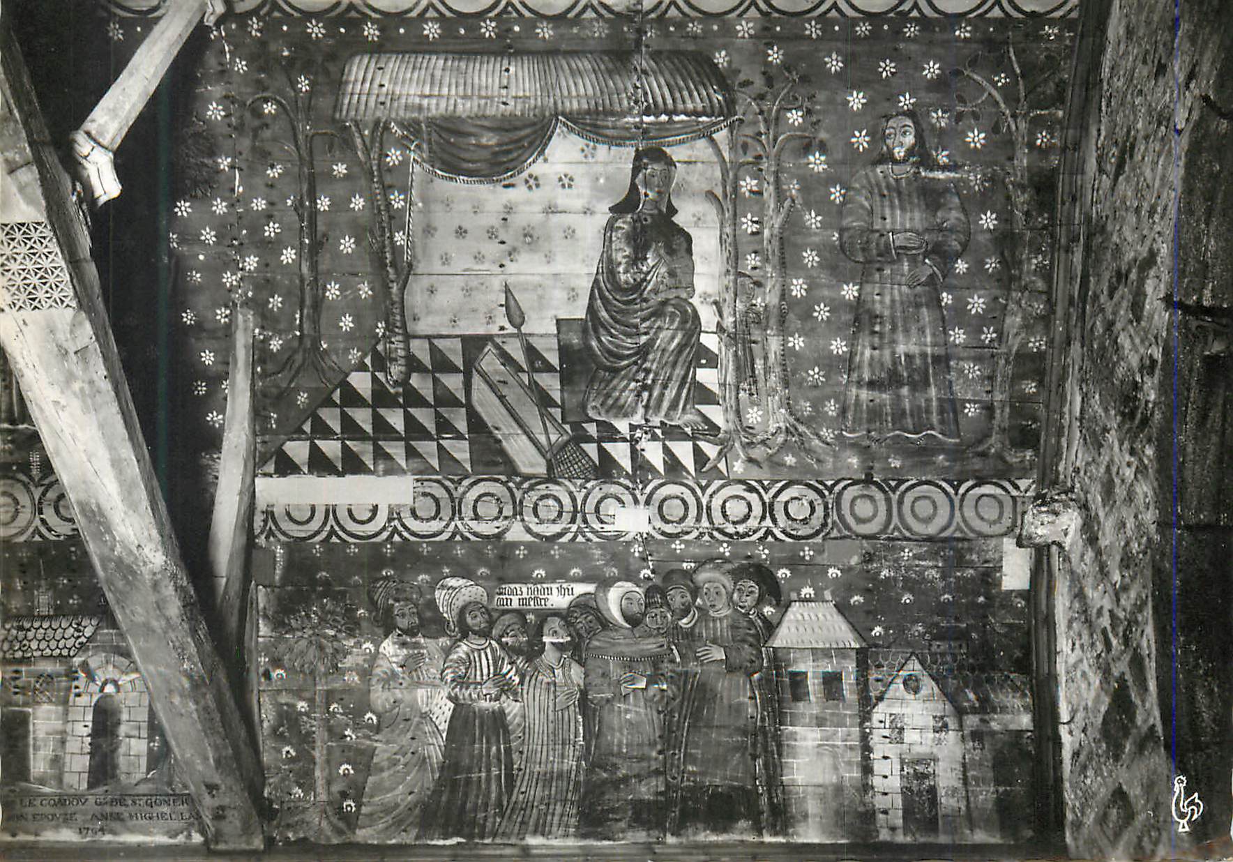 Intérieur de l'église Saint-Michel de Le Condroz — peinture murale — éditeur anonyme, n° de série non visible