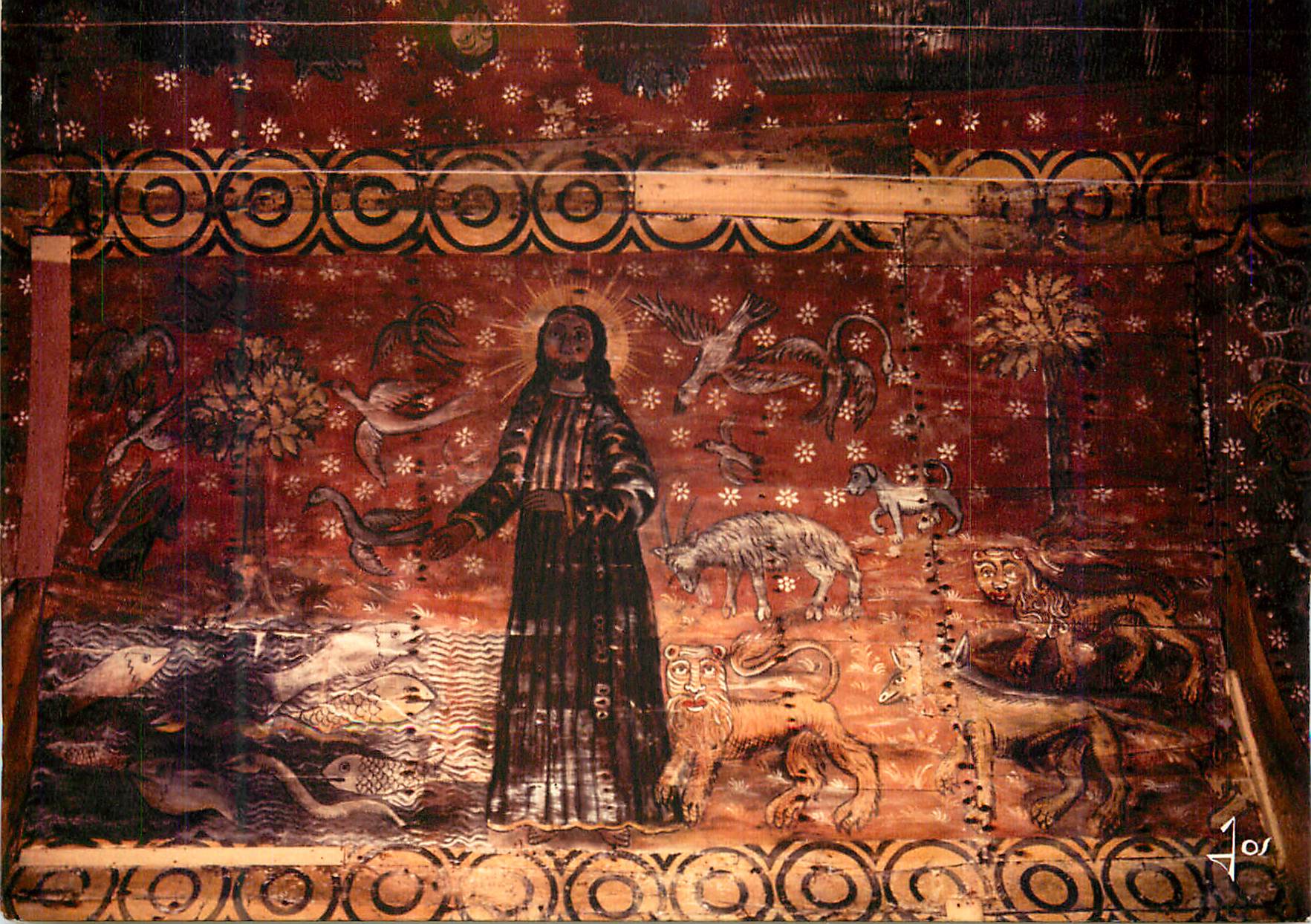 Sainte Jeanne d'Arc — peinture murale — Jos