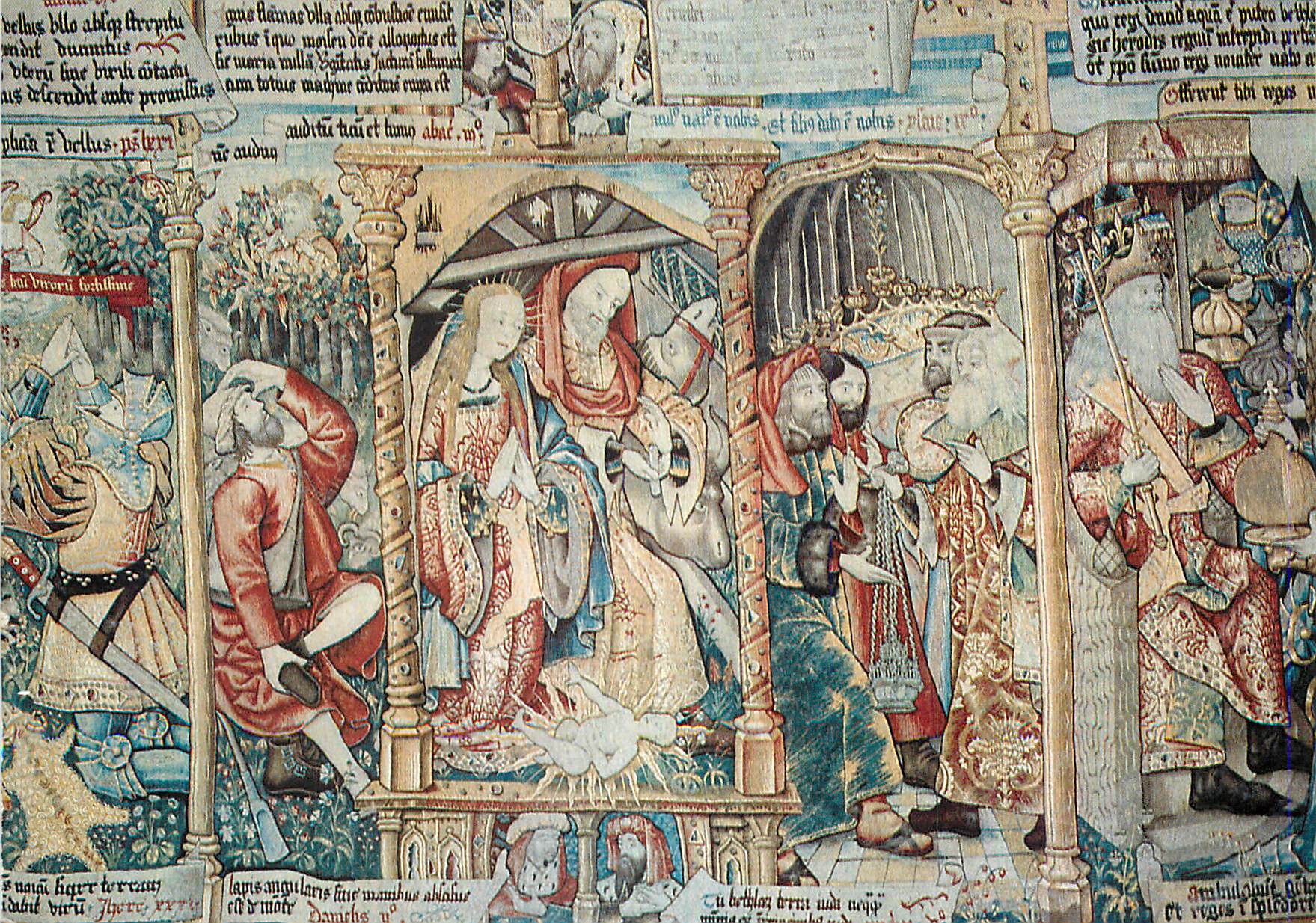 Nativité — scène de l'adoration des mages — miniature médiévale