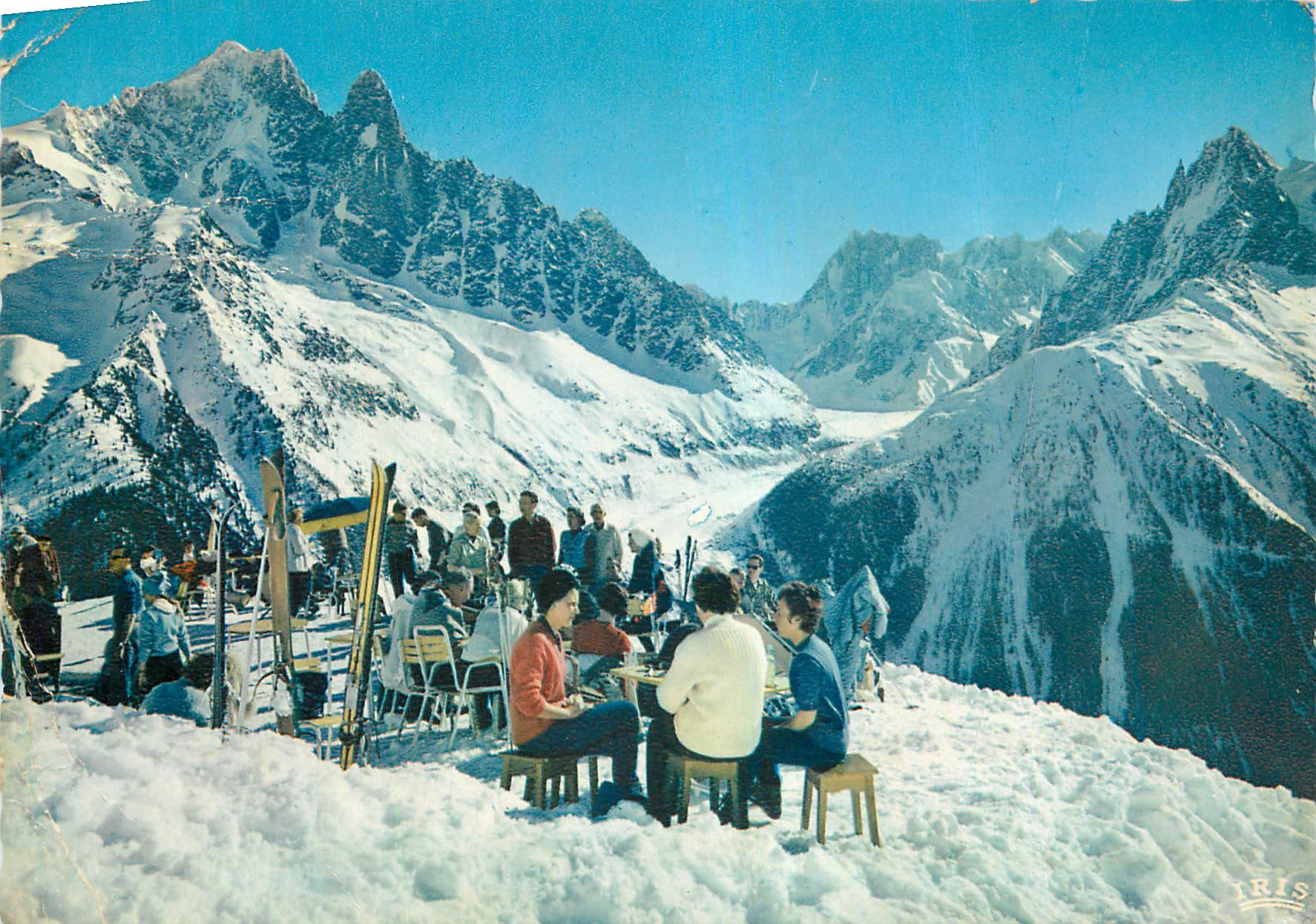 CPM Panorama depuis Super Chamonix La Flegere La Verte les Drus La Mer de Glace