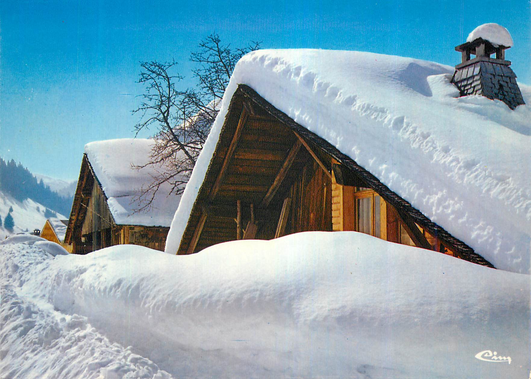 CPM Neige et Soleil Les Chalets sous la Neige