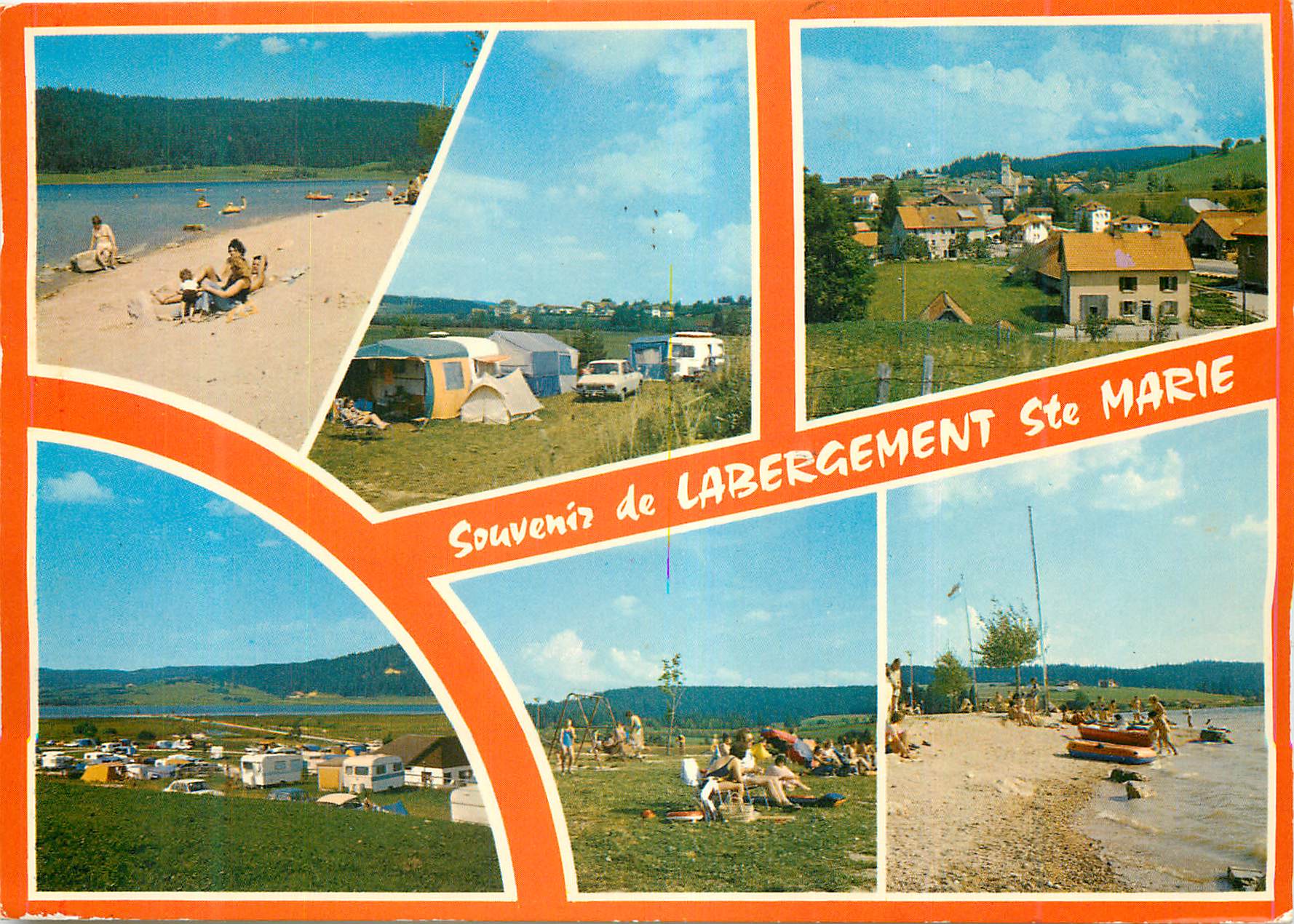 CPM La Franche Comte Pittoresque Malbuisson Labergement Ste Marie  Le Village Le Lac La Plage Le Camping