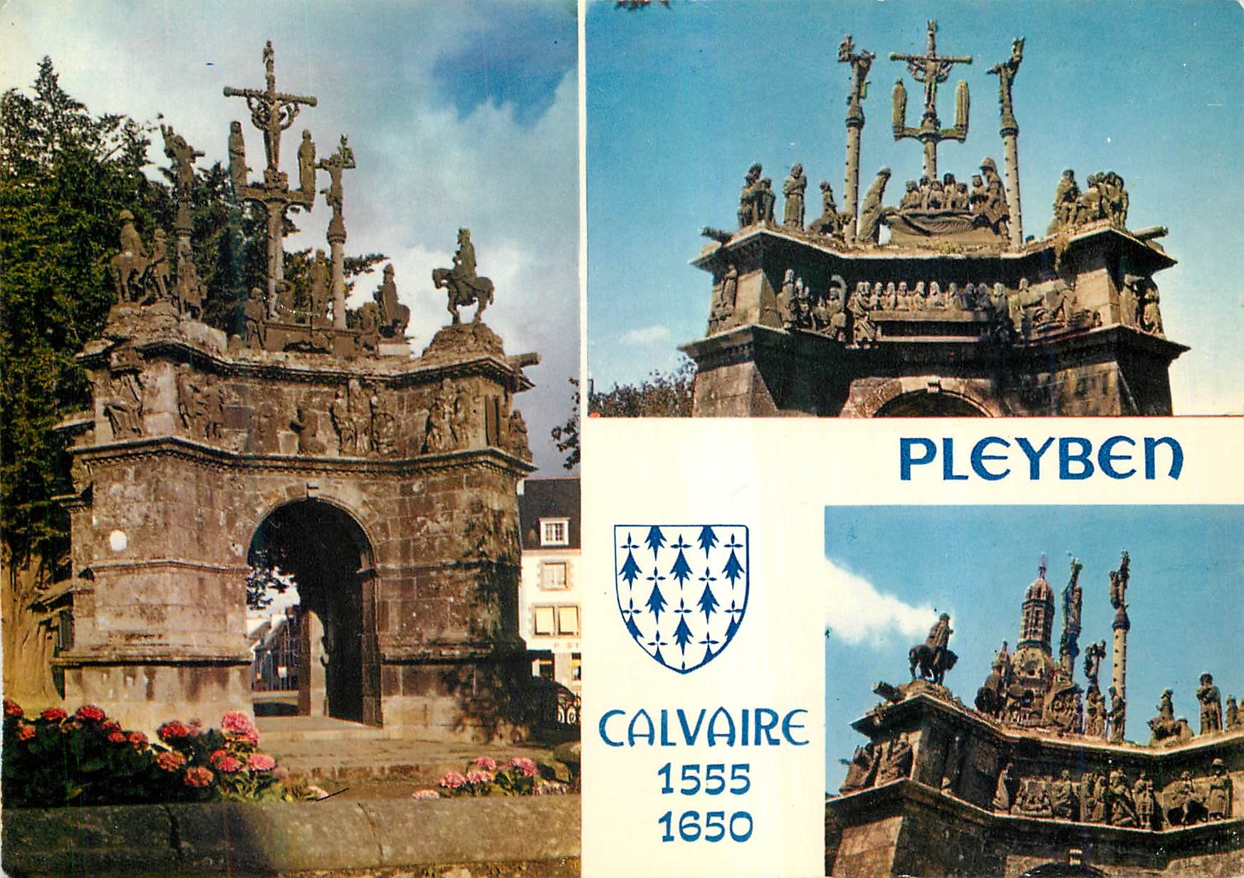 CPM Calvaire de Pleyben La Bretagne en Couleurs Ensemble du Calvaire Facade Sud Ouest