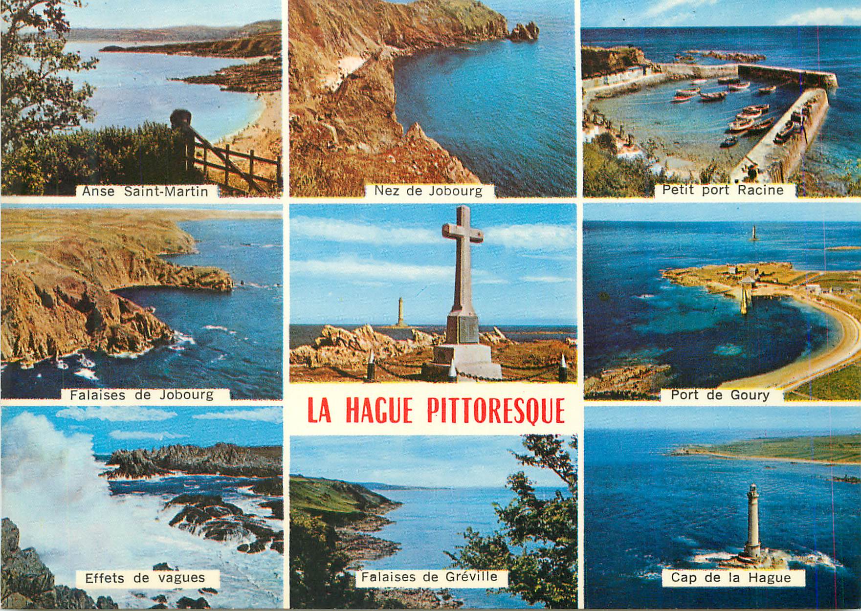 CPM La Hague Pittoresque Anse Saint Martin Nez de Jobourg Petit port Racine Falaises de Jobourg Port de Goury Effets de 