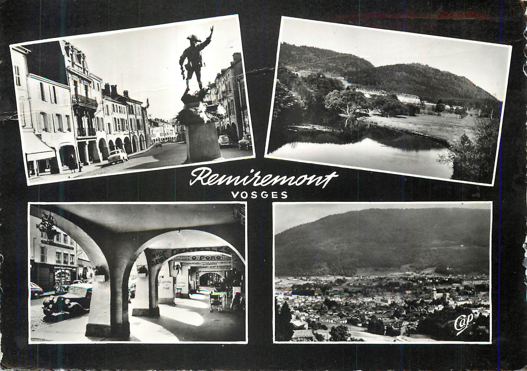 CPM Remiremont (Vosges) La Grande Rue La Moselle Les Arcades Vue Generale
