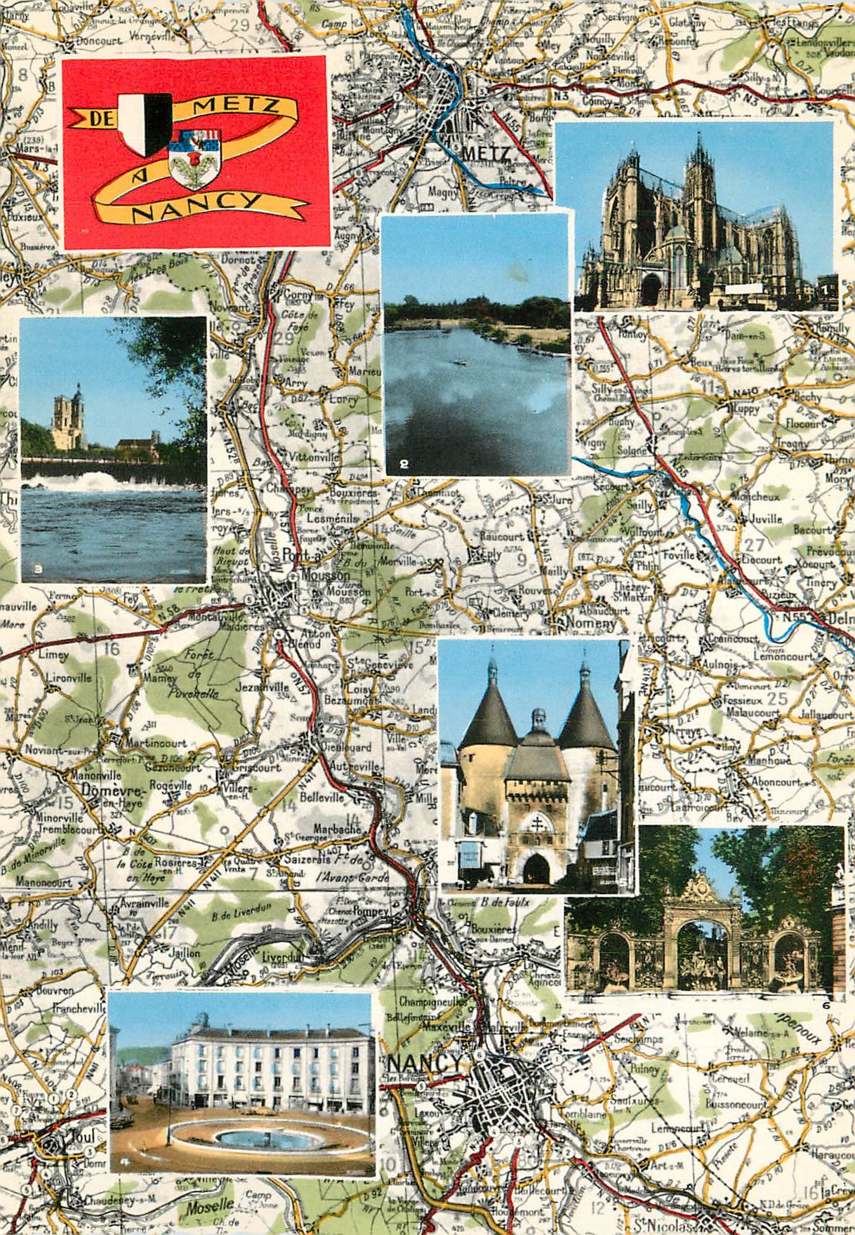 CPM De Metz a Nancy Metz La Moselle Pont a Mousson Toul et Nancy
