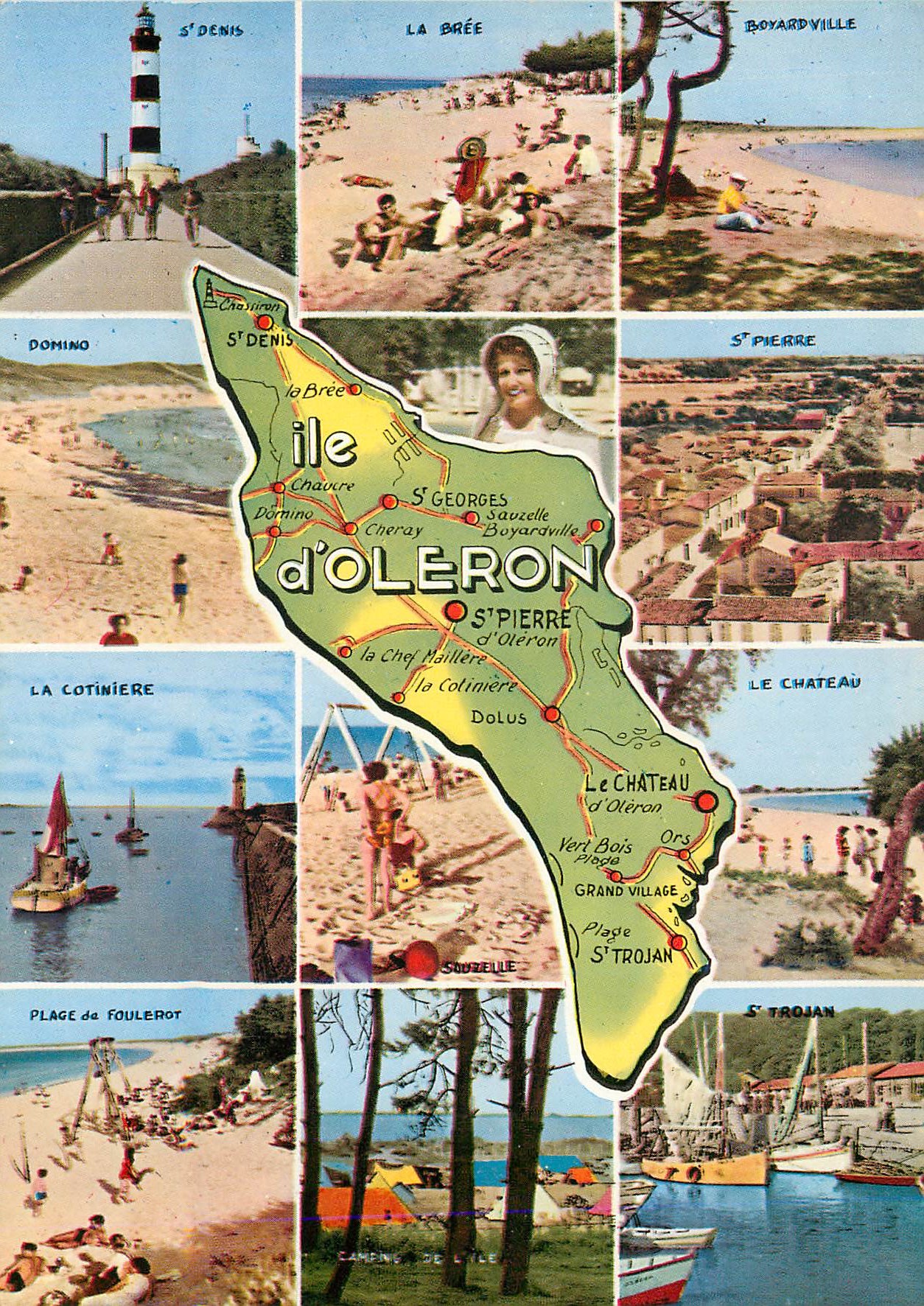 CPM Ile d'Oleron St Denis Phare La Bree Boyard Ville St Pierre Plage de Foulerot