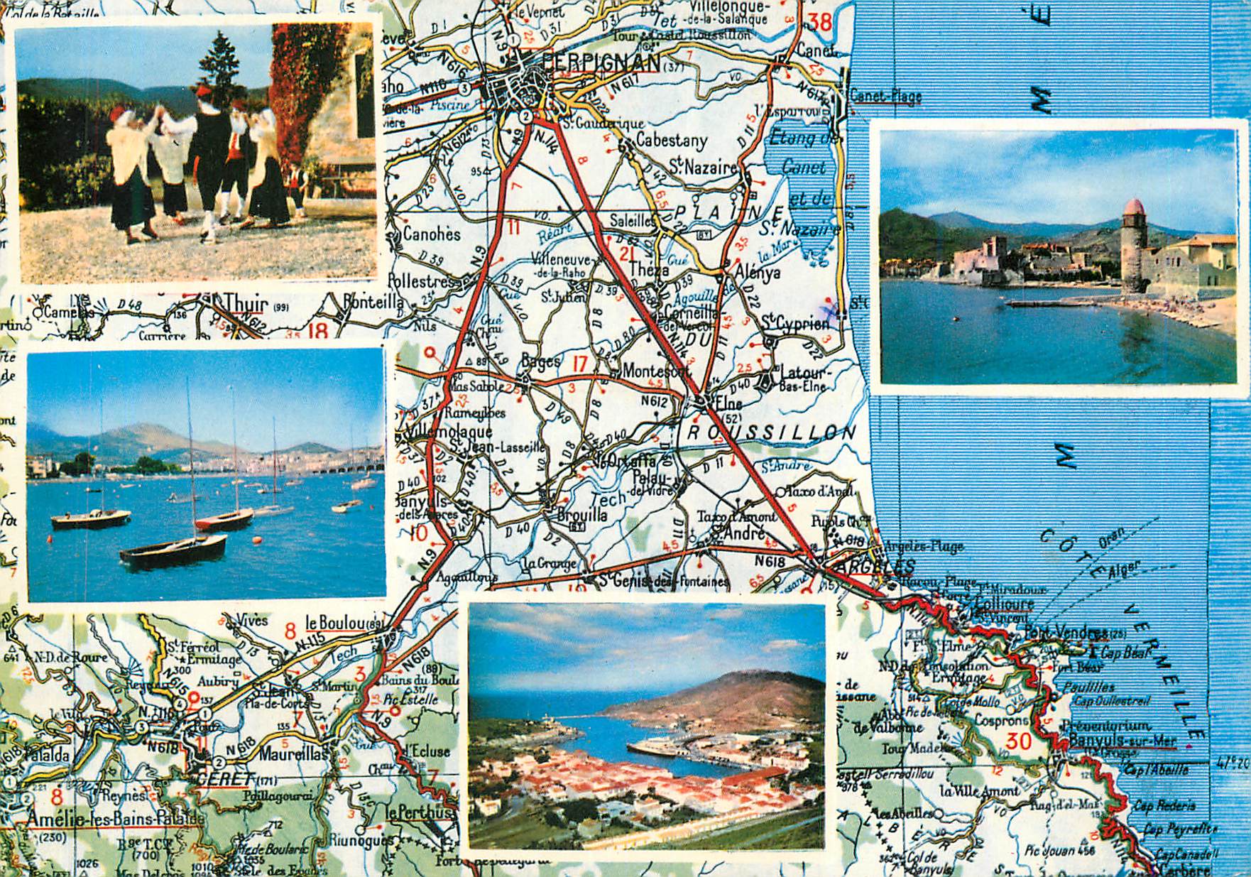 Érôme — Carte postale touristique avec carte routière et photos de lieux — Éditeur non identifié