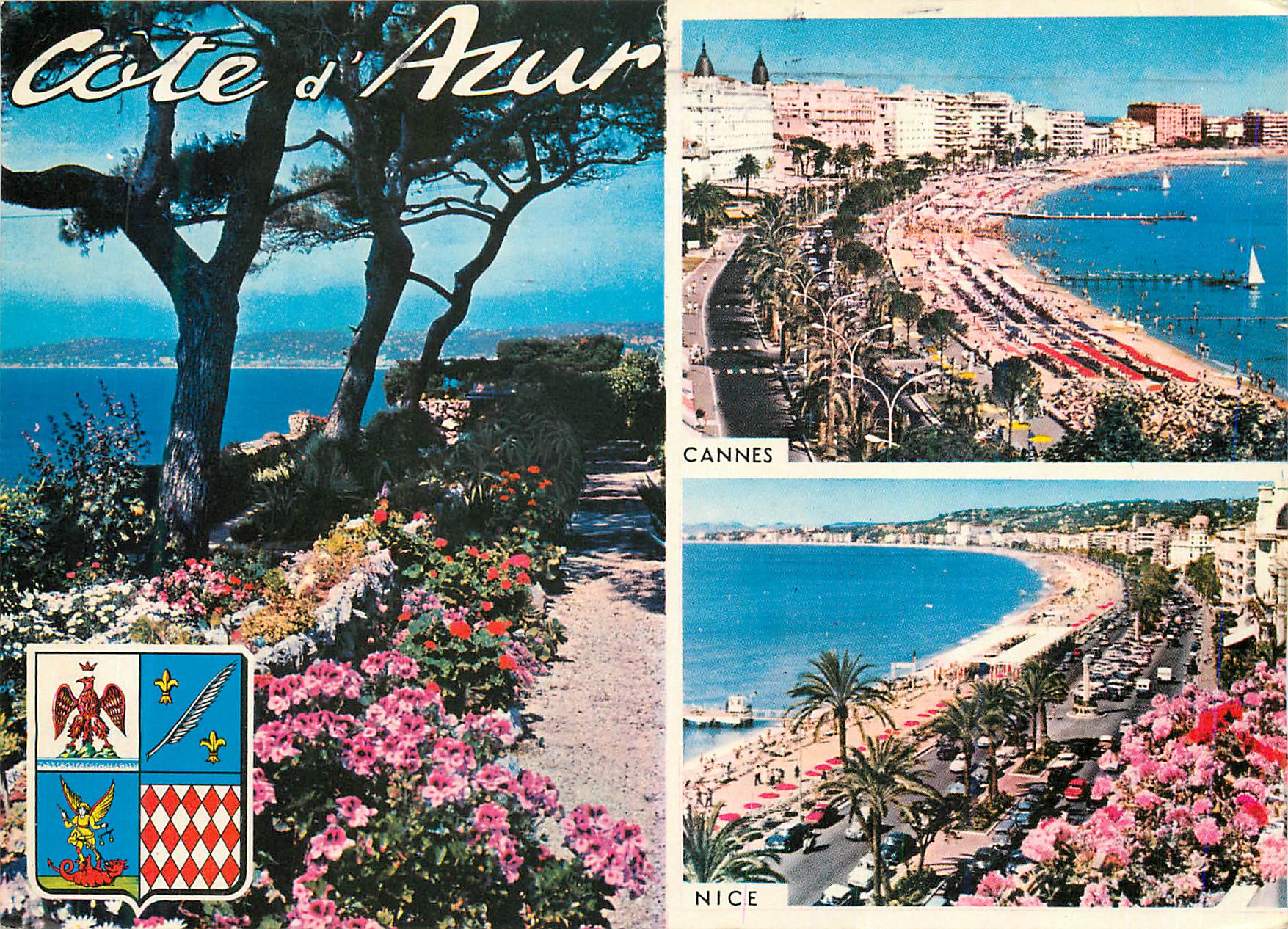 CPM Cote d'Azur French Riviera Cannes Le Vieux Port Nice La Promenade des Anglais Monaco Les Jardins du Casino