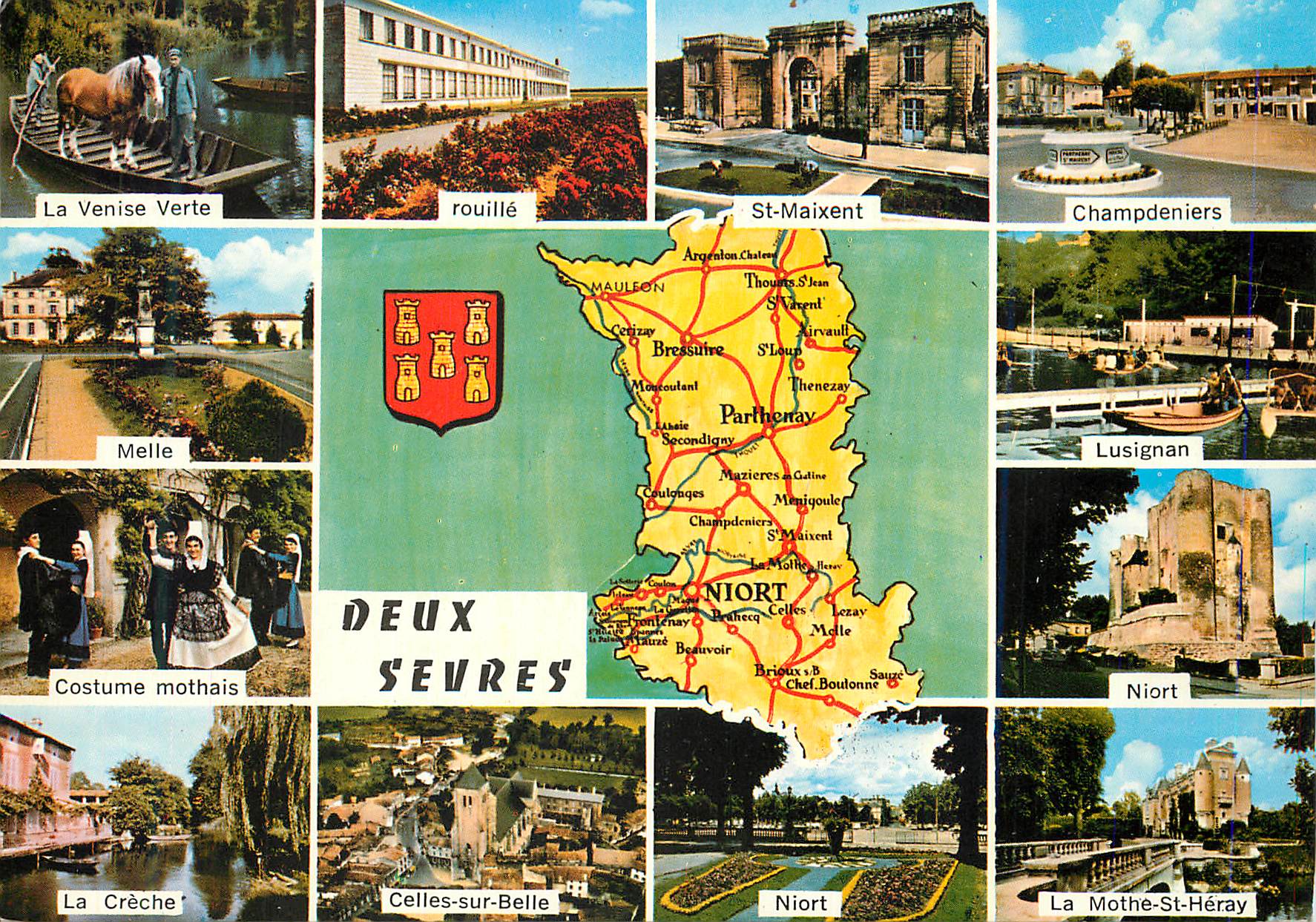 CPM Deux Sevres La Venise Verte Rouille St Maixent Champdeniers Melle Lusignan Costume Mothais Folklore