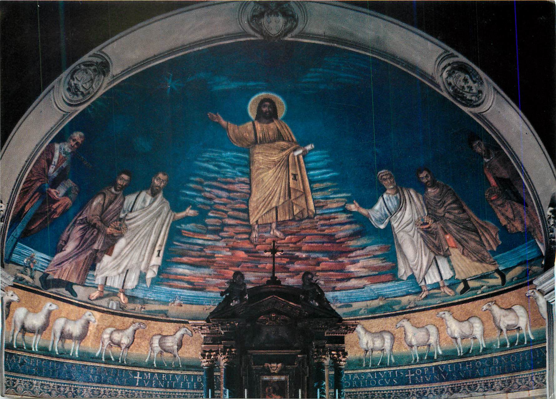 CPM Roma Eglise des Saints Cosme et Damien Mosaique de l'abside (VI Siecle)