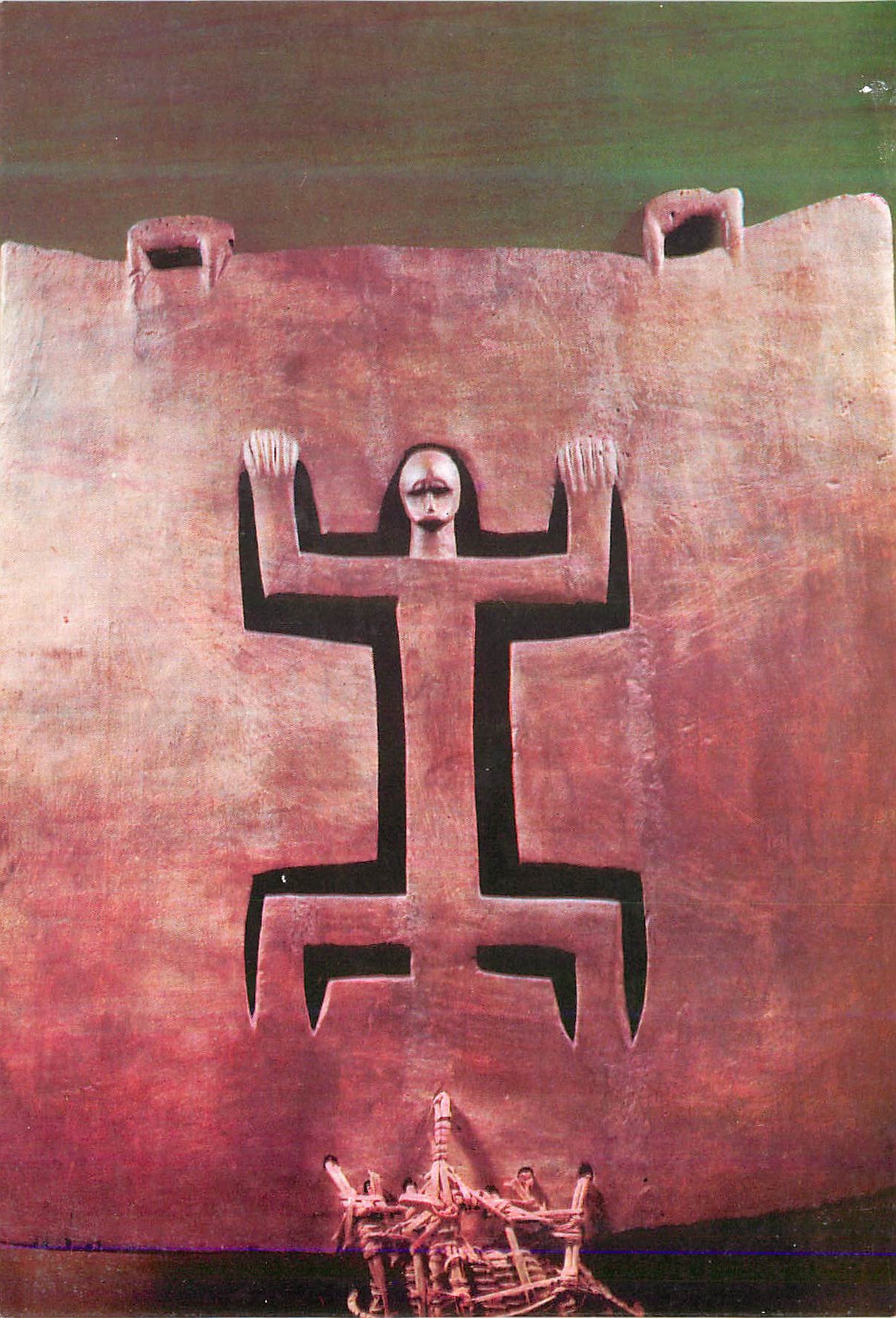 CPM Musee AAO Paris  Masque a Cimier Decoupe d'un personnage sur un Casque d'Osier Cote d'Ivoire