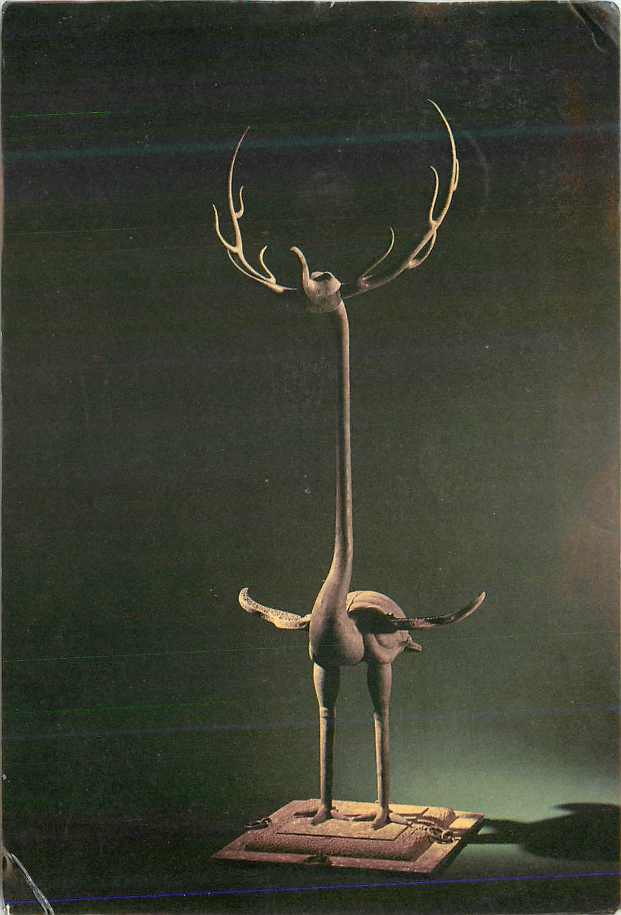 CPM From the Tomb of Zenghoun Bronze Crane with a Deer Antler the Early Warring States Period