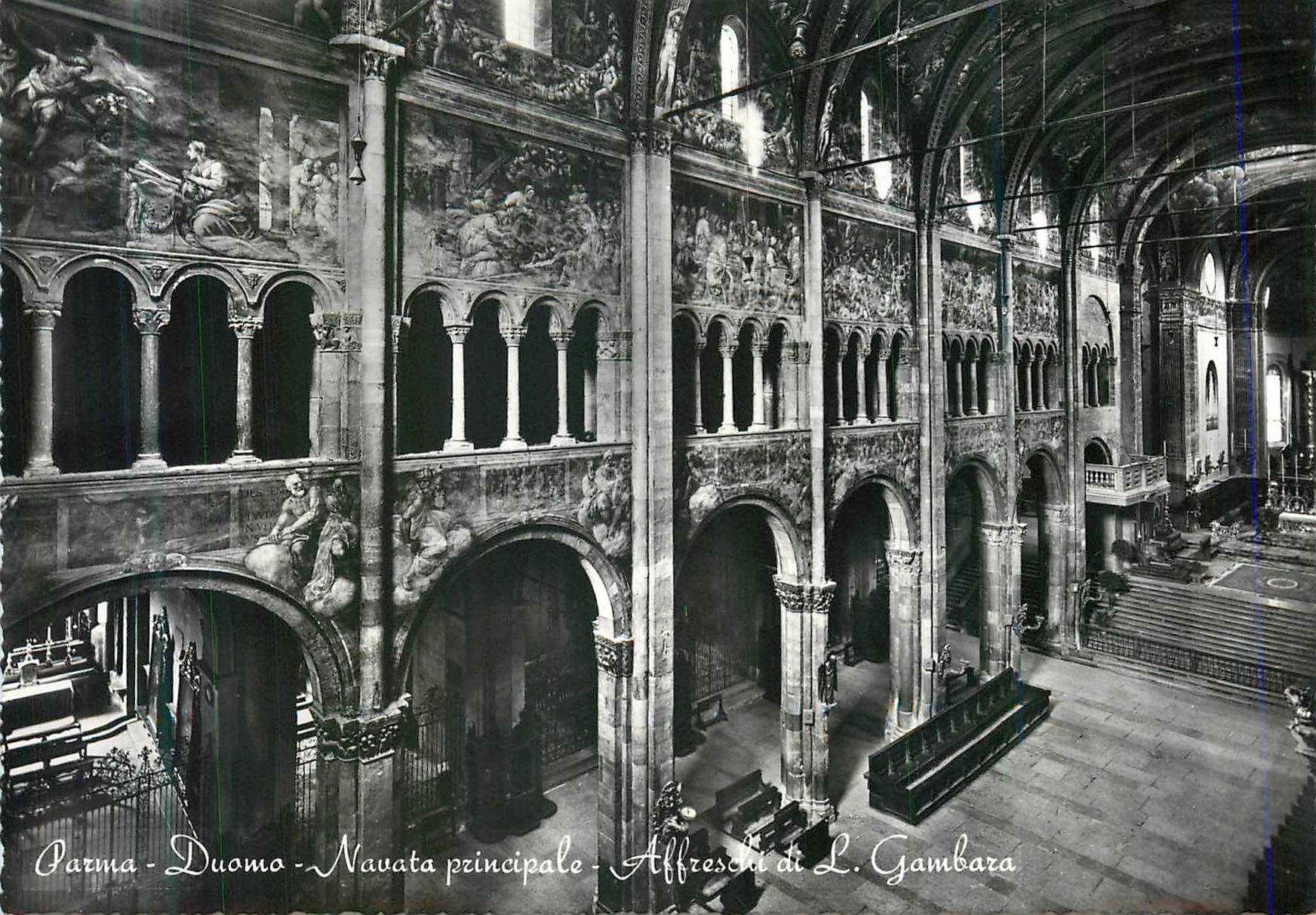 CPM Parme Cathedrale Nef Principal Fresque par L Gambara