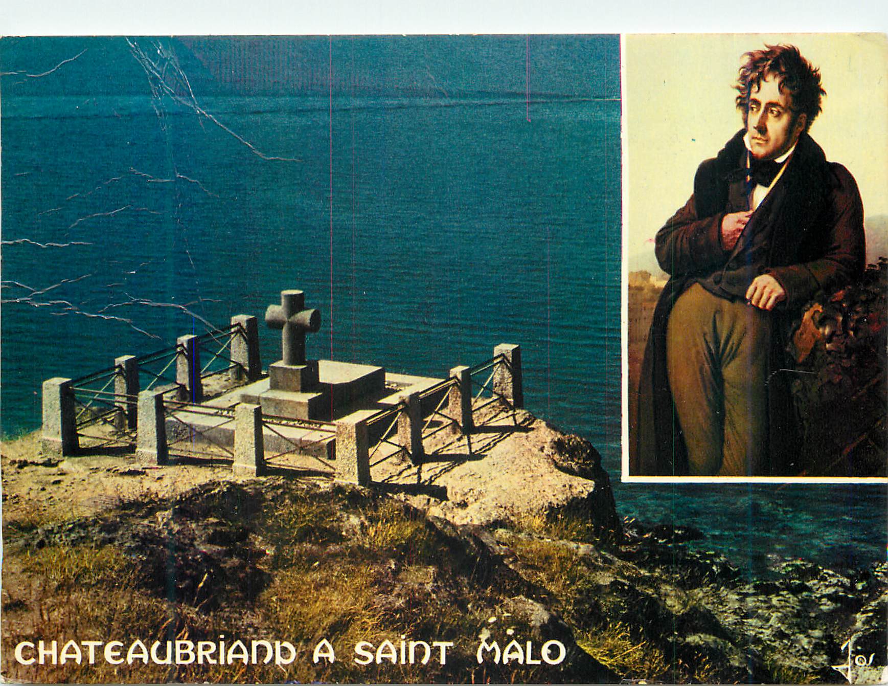 Châteaubriand à Saint-Malo — monument et portrait — éditeur J. Jourdan