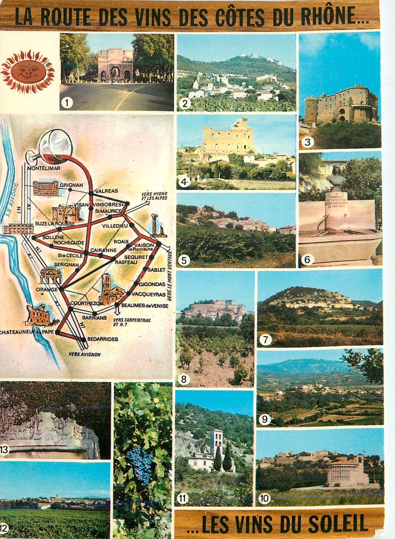 CPM La Route des Vins des Cotes du Rhone Orange Gigondas Château de Suze la Rousse Rasteau
