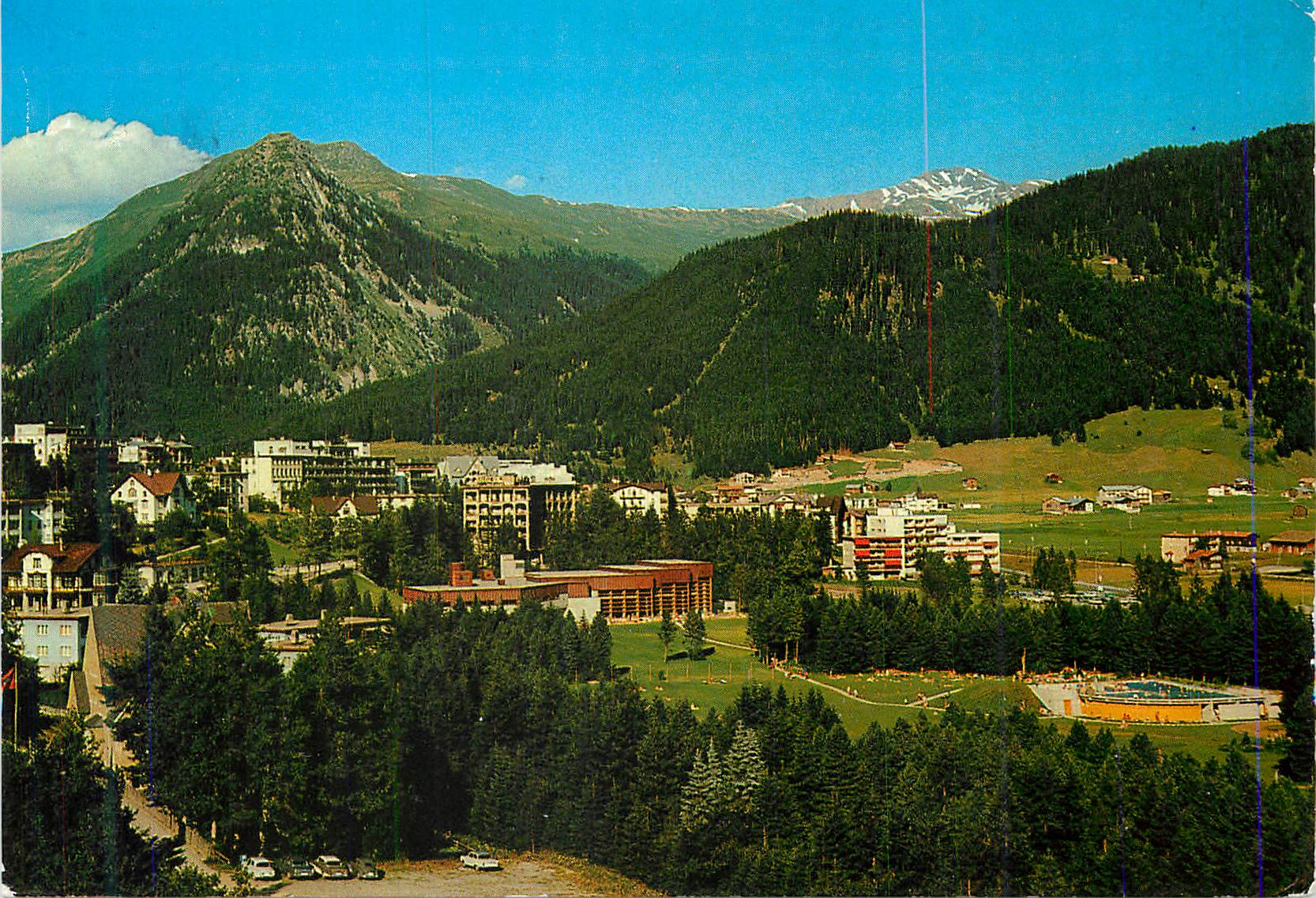 Village alpin en montagne — vue panoramique — éditeur inconnu