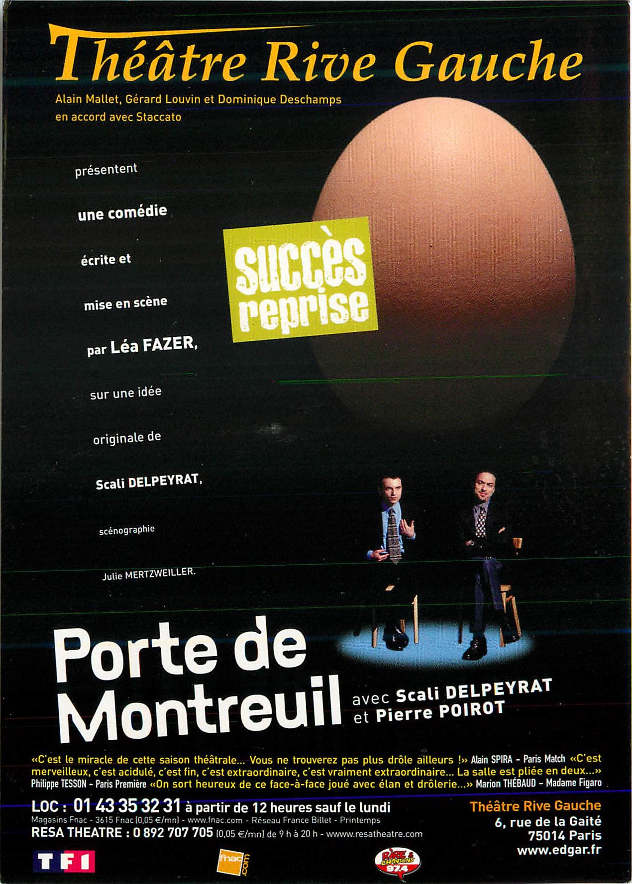 CPM Theatre Rive Gauche Porte de Montreuil avec Scali Delpeyrat et Pierre Pierot Theatre TF1