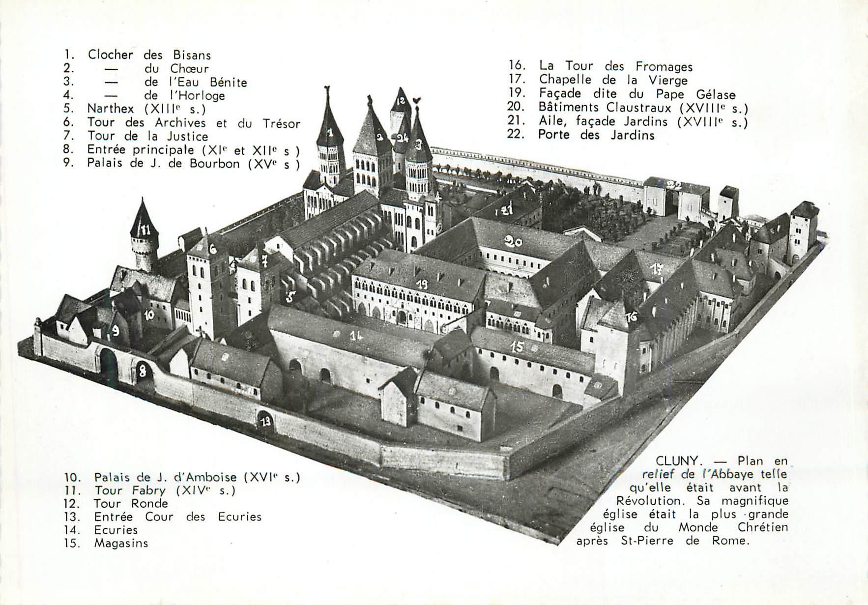CPM Cluny (S et L) Plan en Relief de l'Abbaye telle qu'elle etait en avant la Revolution