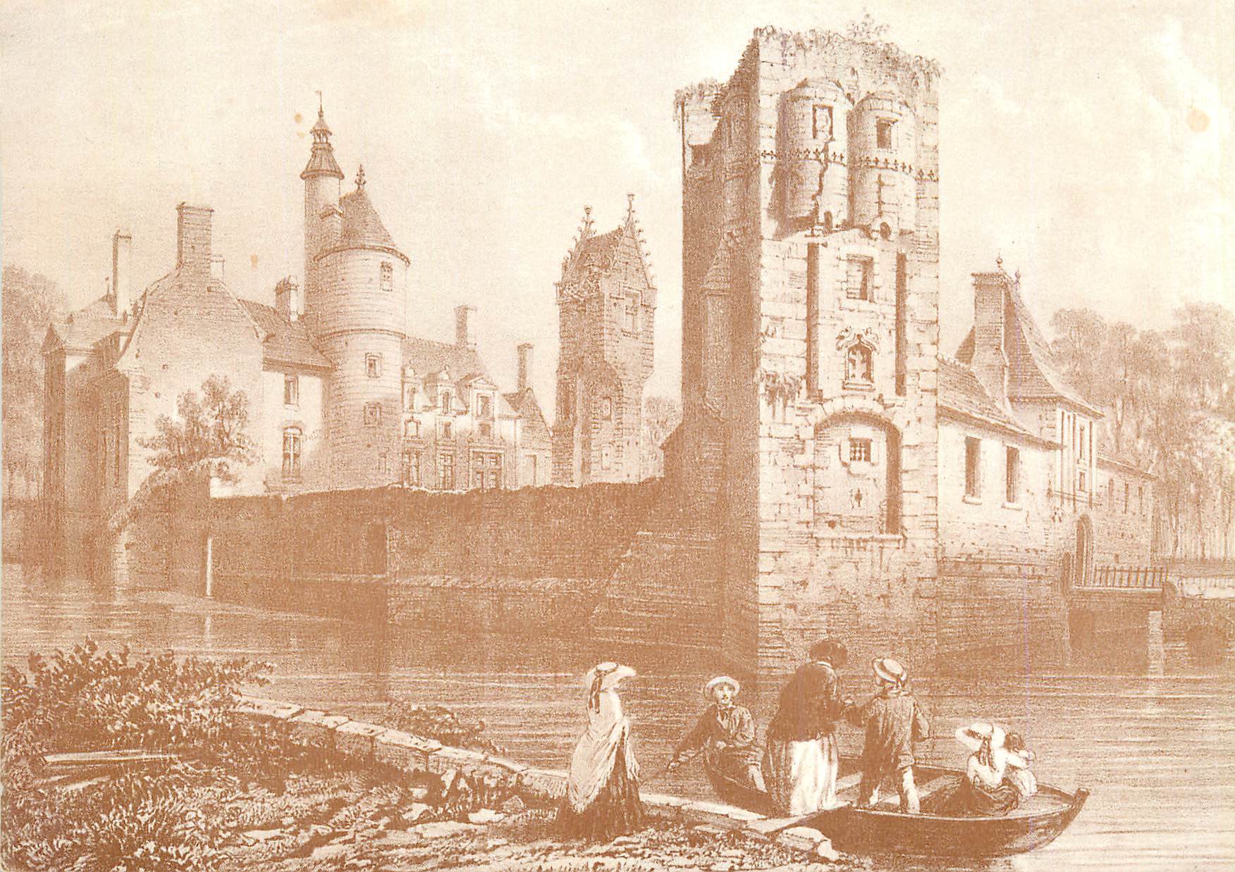 CPM Pres de Coutances (Manche) Le Chateau de Gratot en 1852