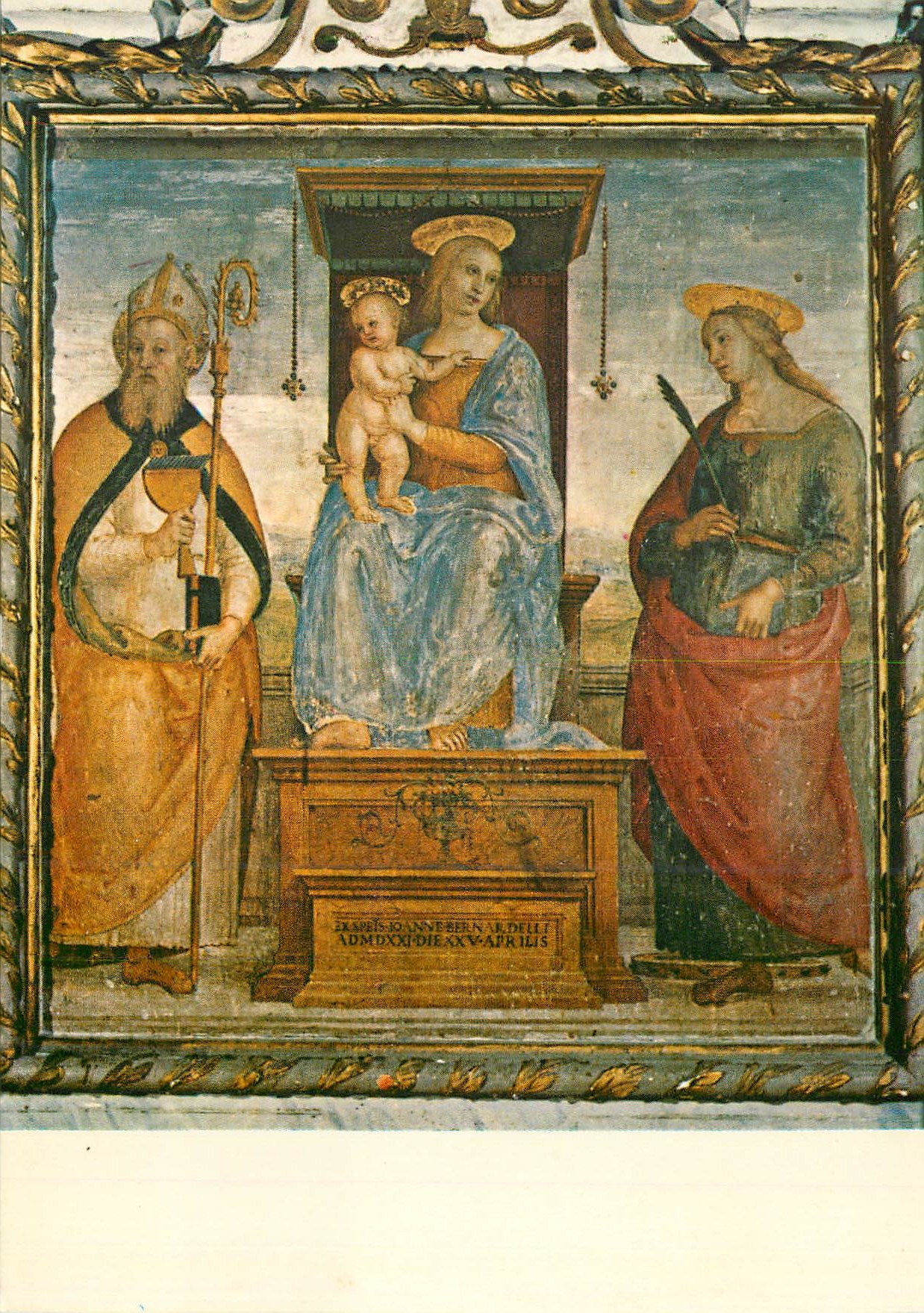 CPM Spello S Maria Maggiore Madonna Col Bambino SS Caterina e Biagio (1521)