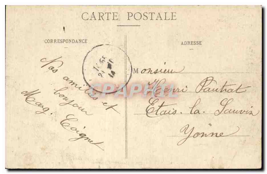 Schloss Fontainebleau — Ansicht vom Parterre und dem Romulus — unbekannter Verlag, Nr. 46 — Rückseite