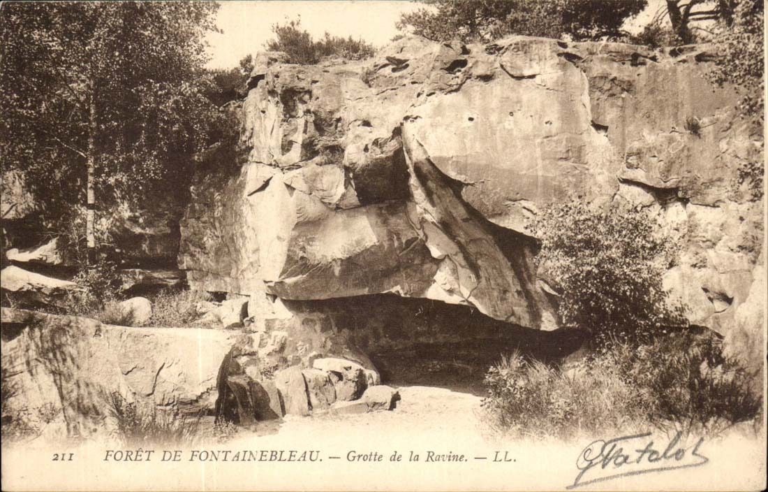 Foresta di Fontainebleau — Grotta della Ravine — LL. — Editore LL, n° 211