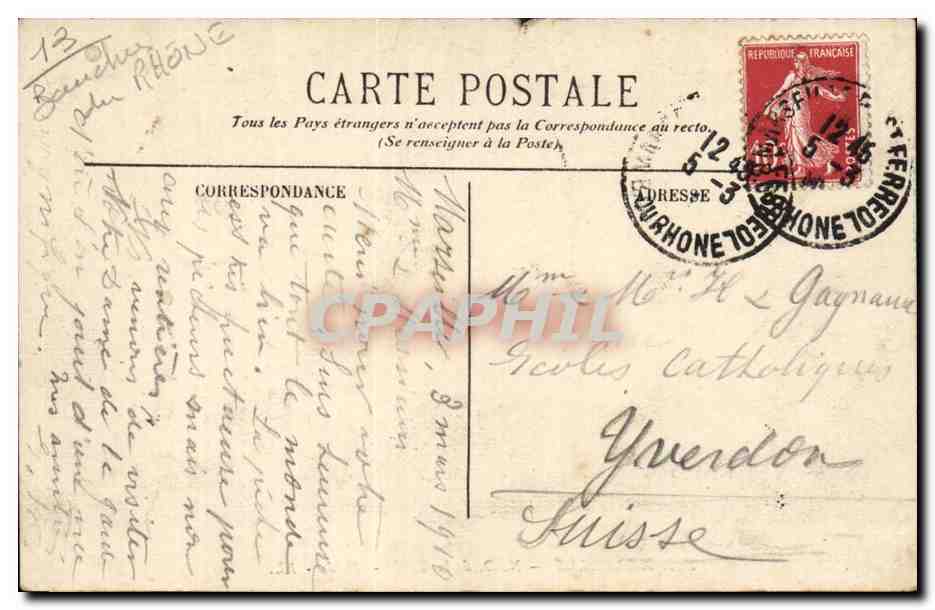 Marseille CPA Nd de la Garde — Rückseite
