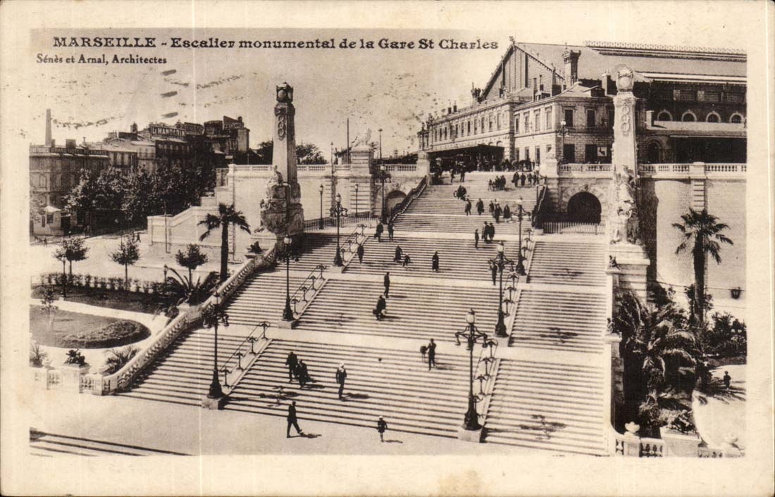 Marseille CPA Escalier monumental de la gare St Charles 