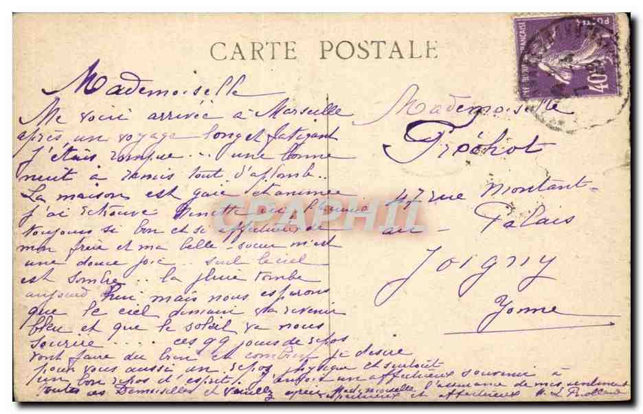 Marseille CPA Le fort Saint Jean — Verso