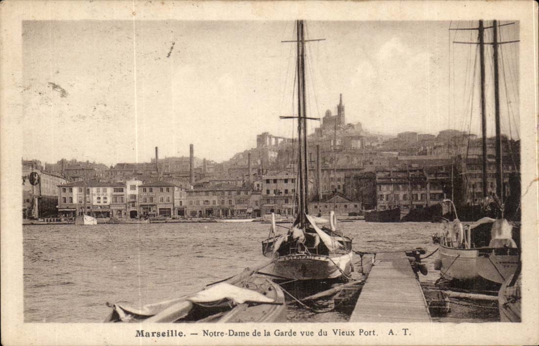 Marseille CPA Notre DAme de la Garde vue du port