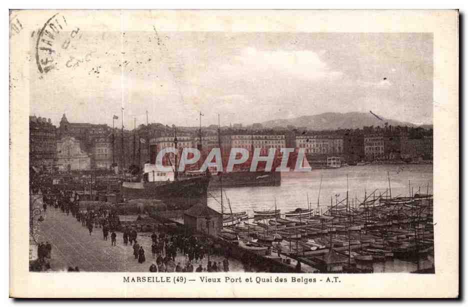 Marseille CPA Vieux port et quai des Belges